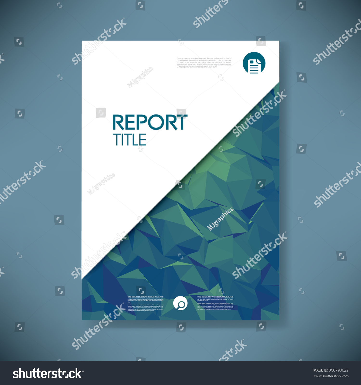 Business Report Cover Template On Green Stock Vector (Royalty Free In Report Cover Page Template Word