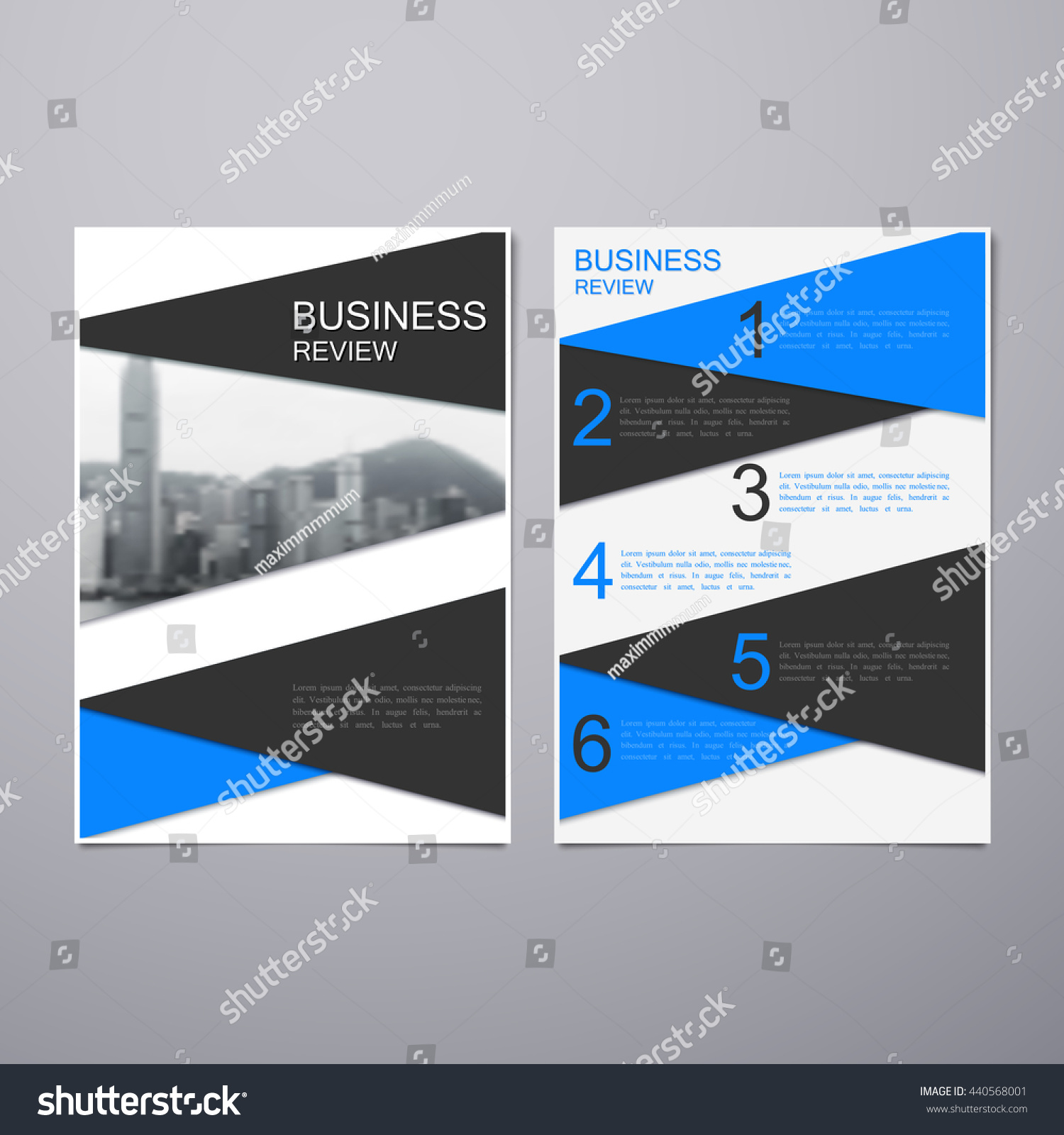 business review leaflet brochure flyer a4 stock vector 440568001 business review leaflet brochure flyer a4 stock vector 440568001, Presentation templates