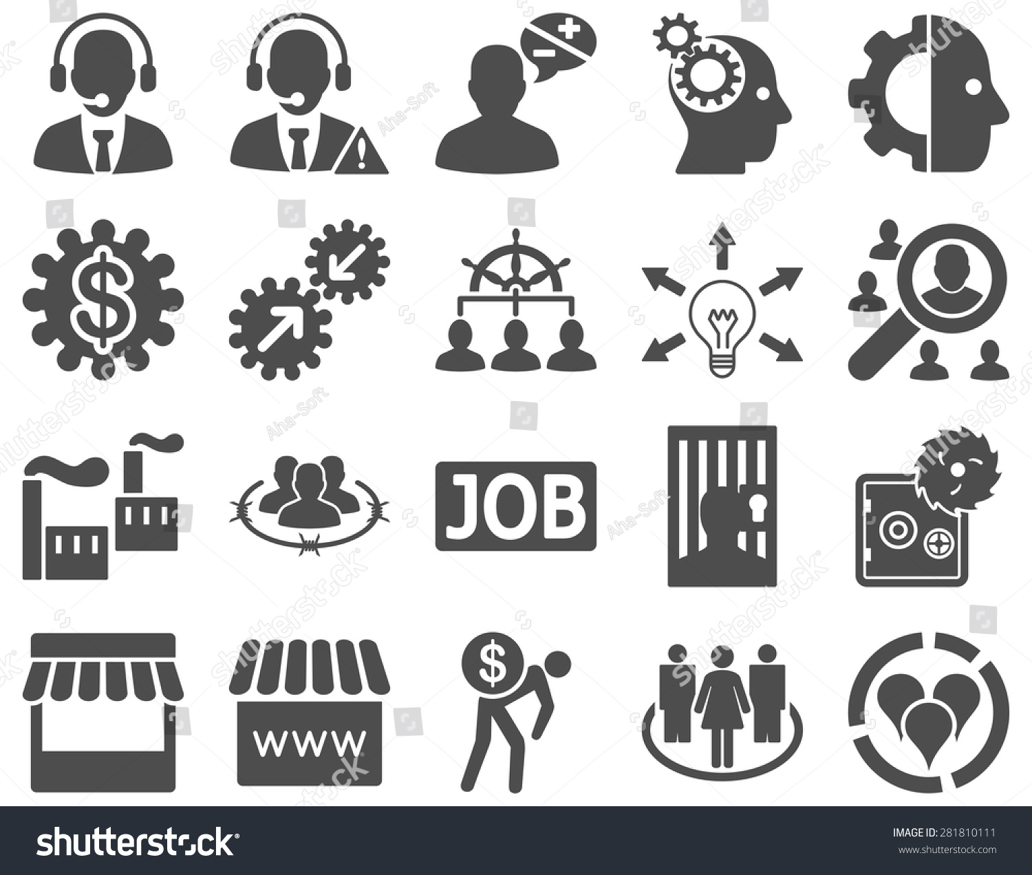 Business Service Management Icons These Flat Stock Vector 281810111 ...