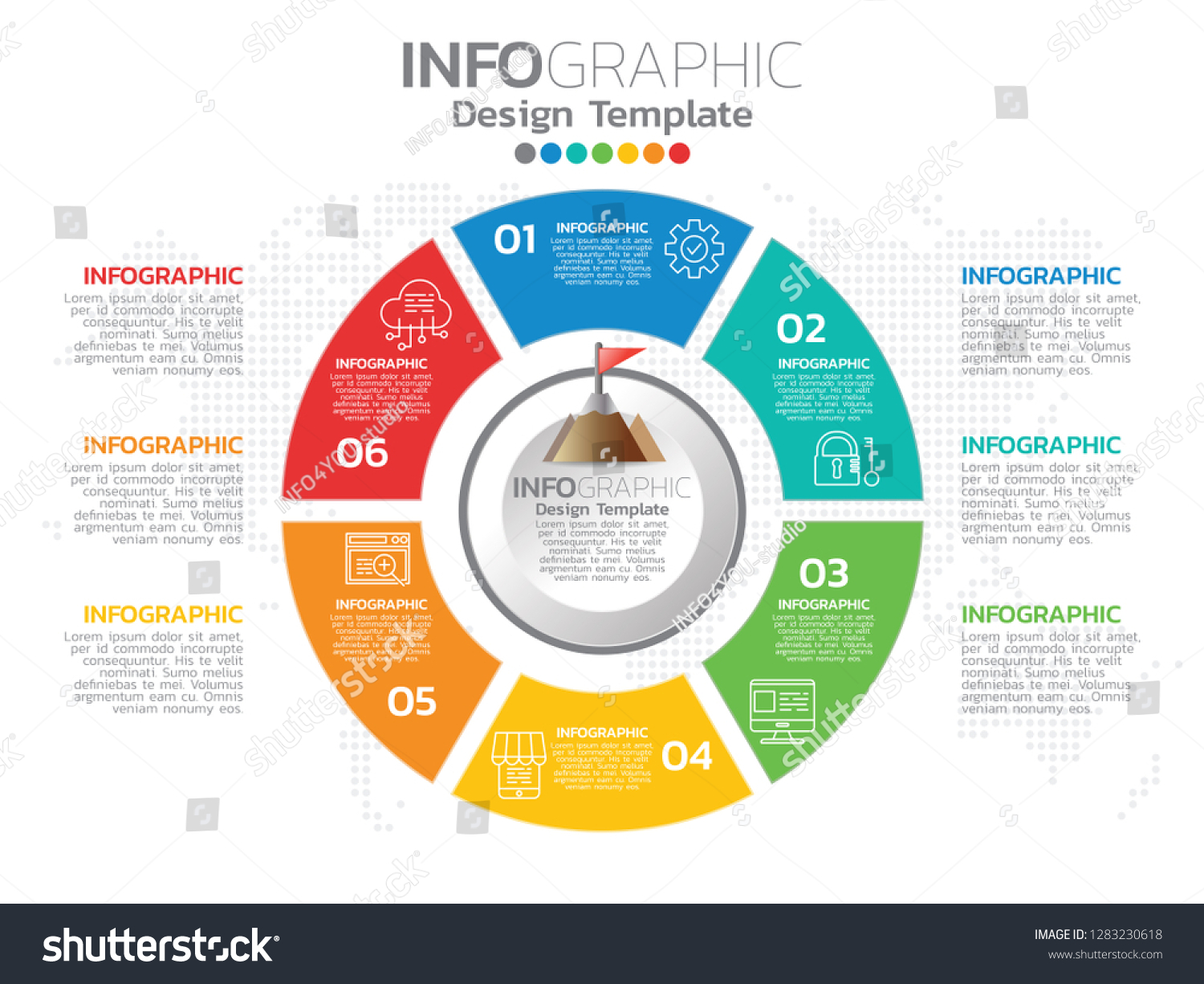 Business 6 Step Process Chart Infographics Stock Vector (Royalty Free ...