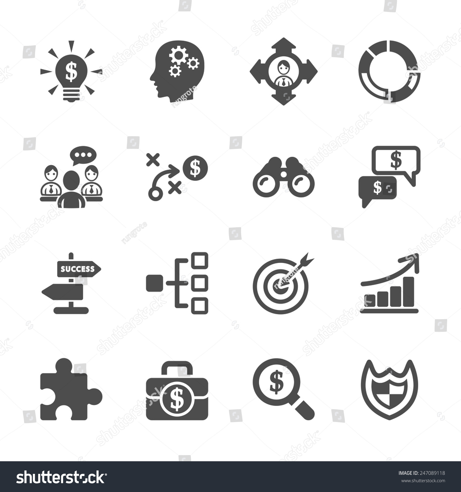 Business Strategy Icon Set Vector Eps10 Stock Vector (Royalty Free