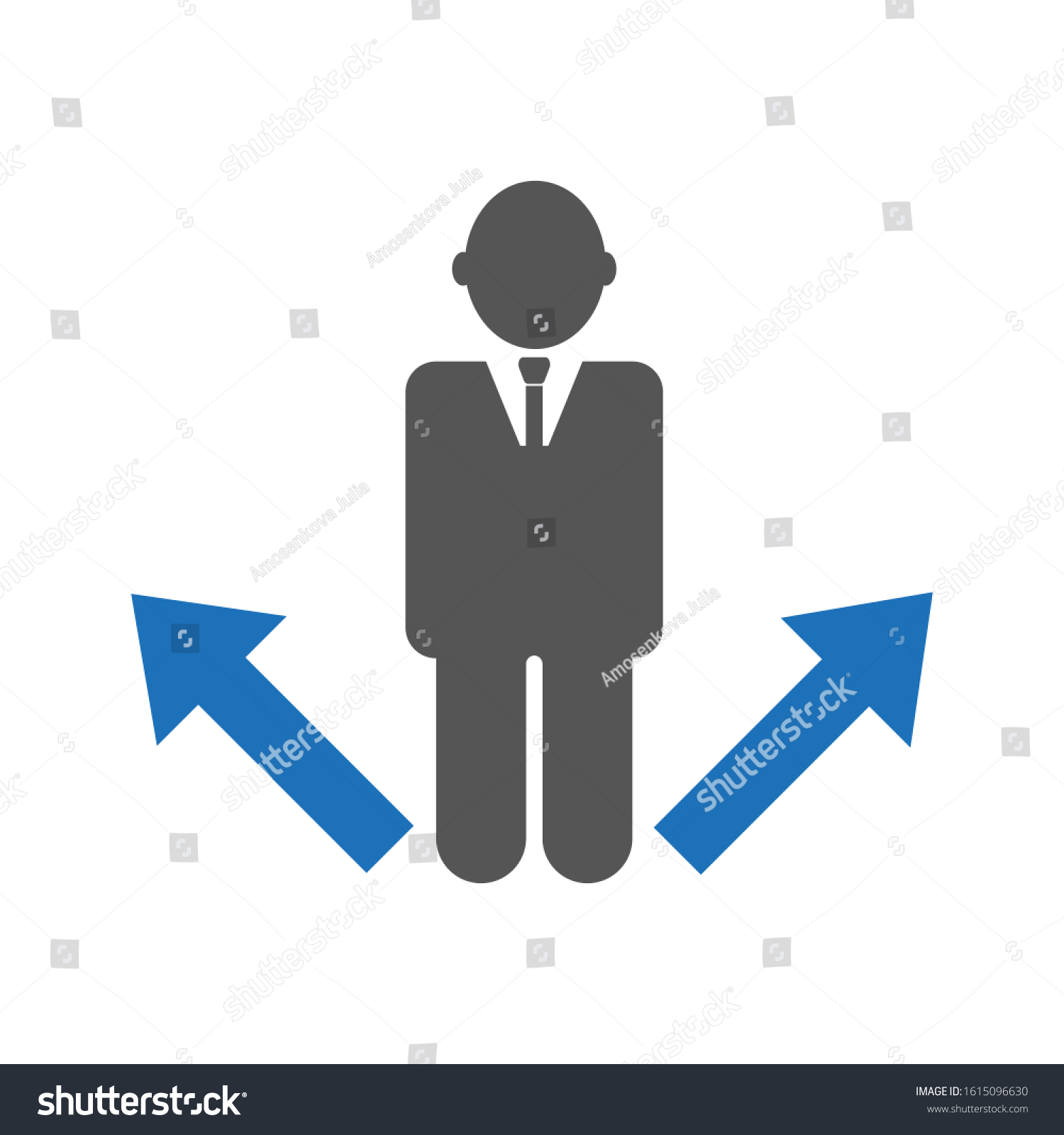 Business Strategy Decision Making Concept Pensive Stock Vector (Royalty ...