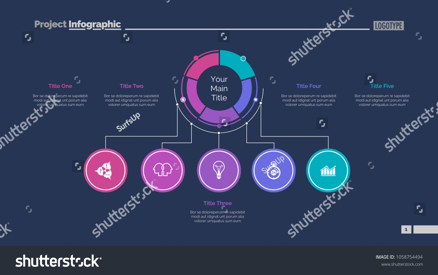 Business Structure Slide Template Business Data Stock Vector (Royalty ...