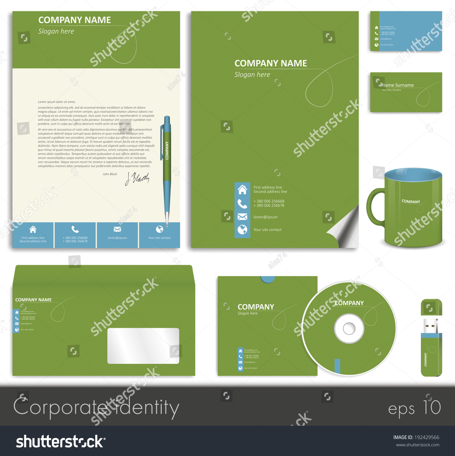 business style corporate identity template 7 stock vector business style corporate identity template 7 stock vector, Presentation templates