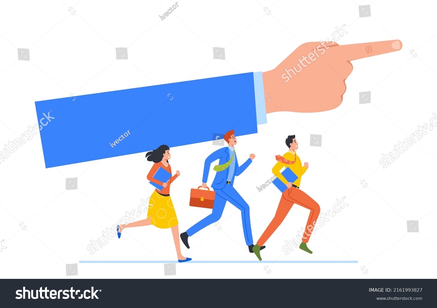 business-team-run-by-direction-showing-stock-vector-royalty-free