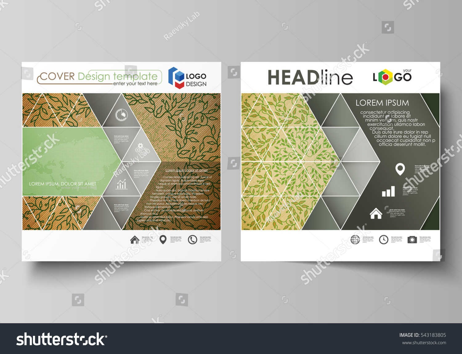 Colori Con La P.Business Templates Square Design Brochure Flyer Stock Vector Royalty Free 543183805