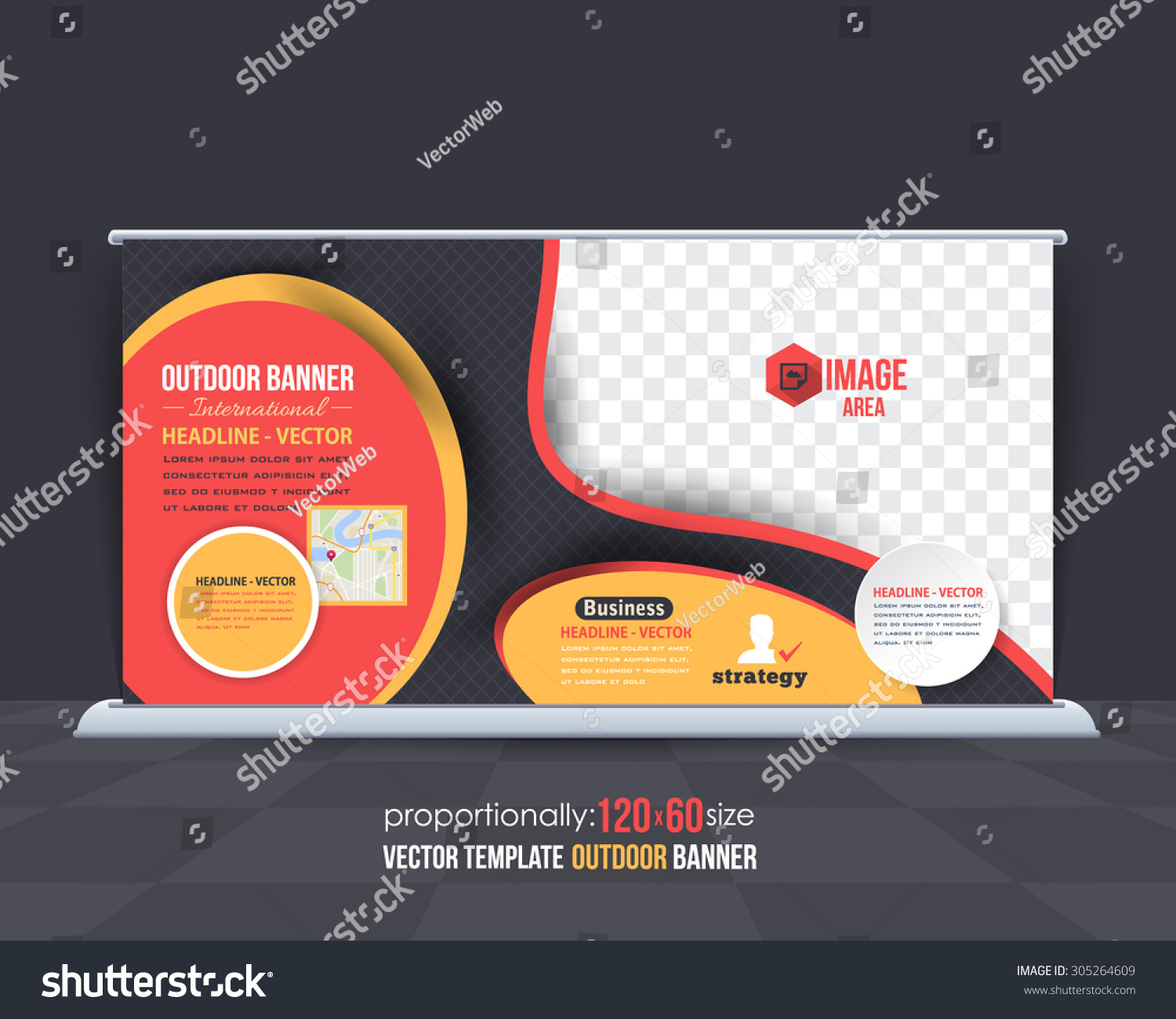 Business Theme Outdoor Banner Horizontal Website: Stock Inside Outdoor Banner Template