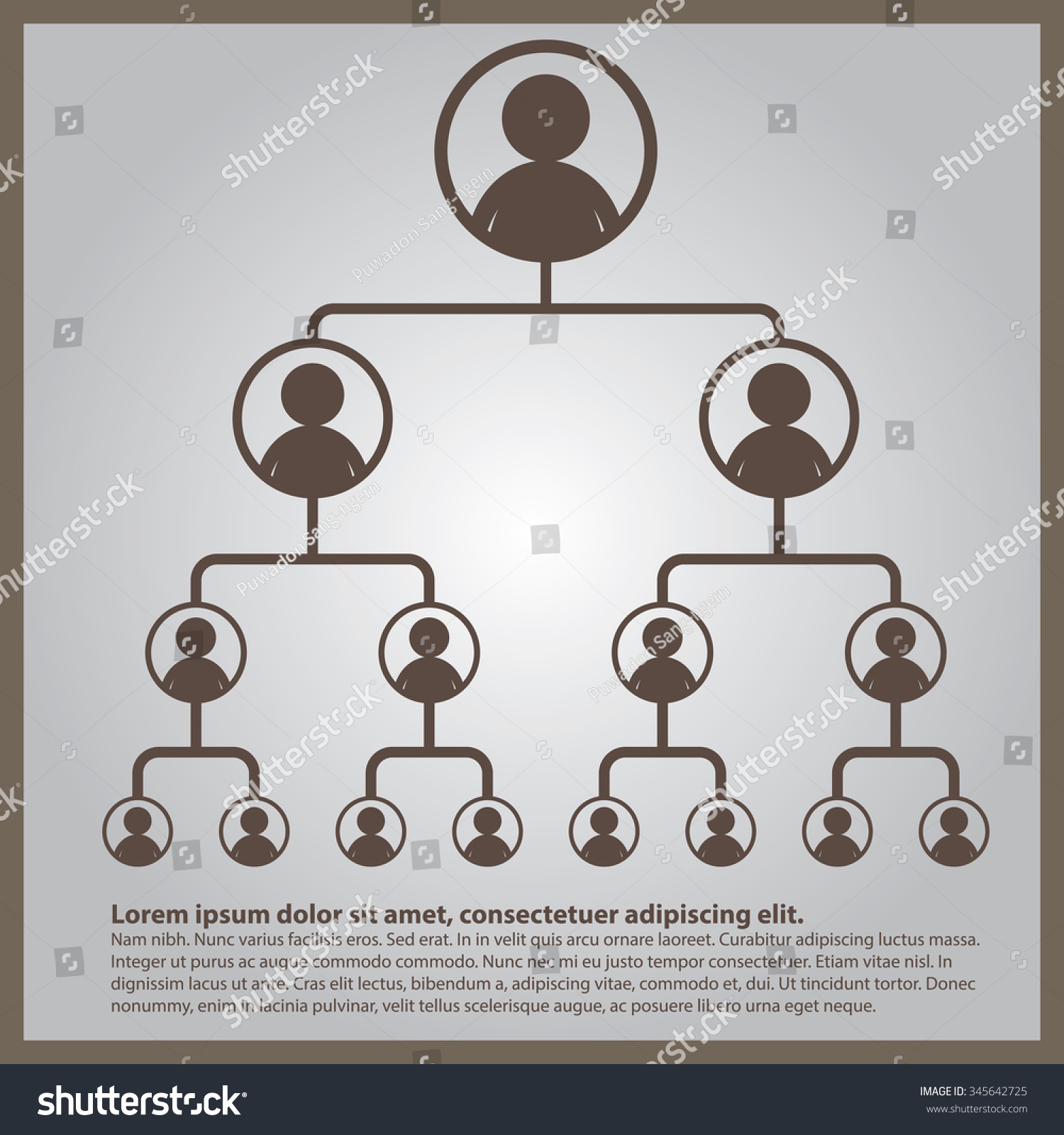 Business Tree Hierarchy Strucure Stock Vector Illustration 345642725 ...