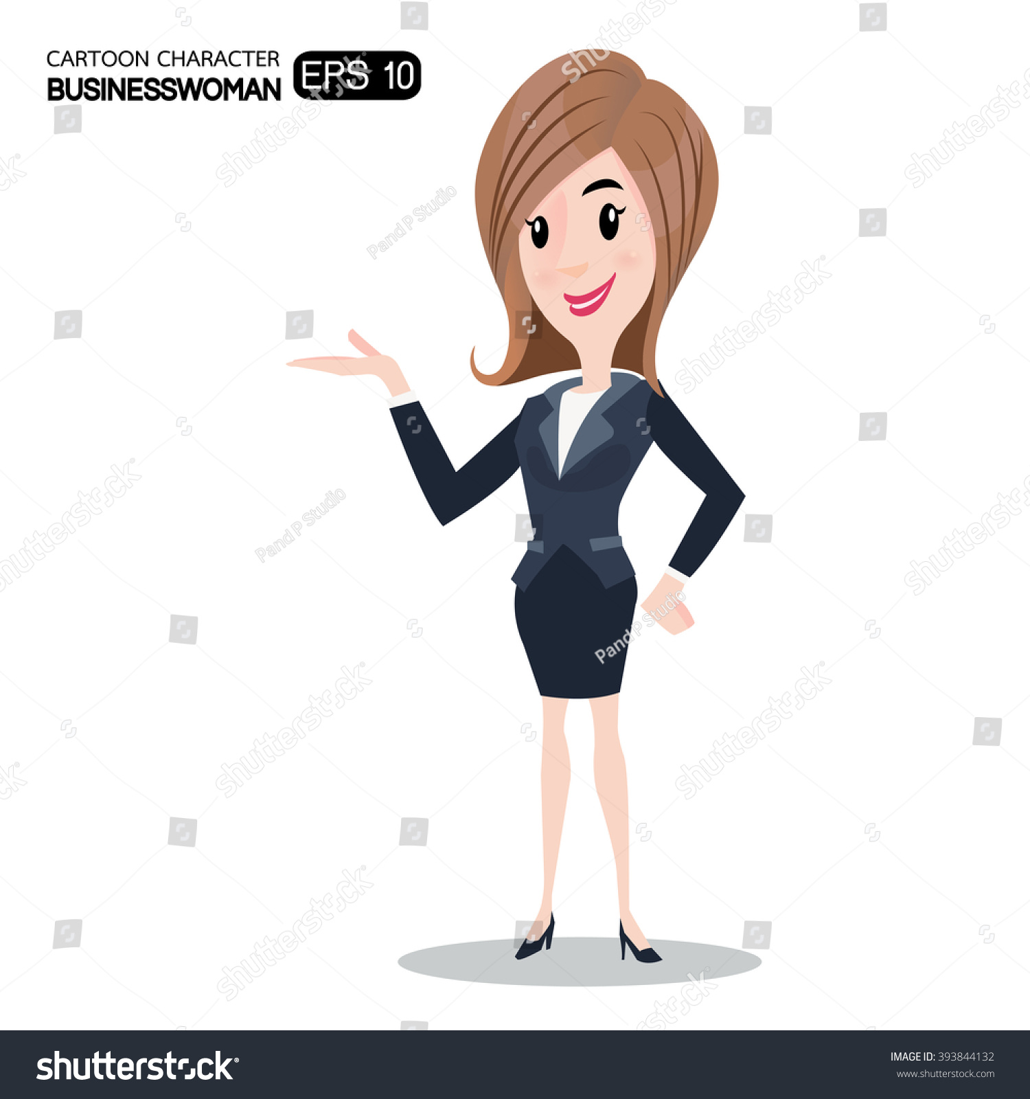 Business Woman Cartoon Character Vector Illustration Stock Vector ...