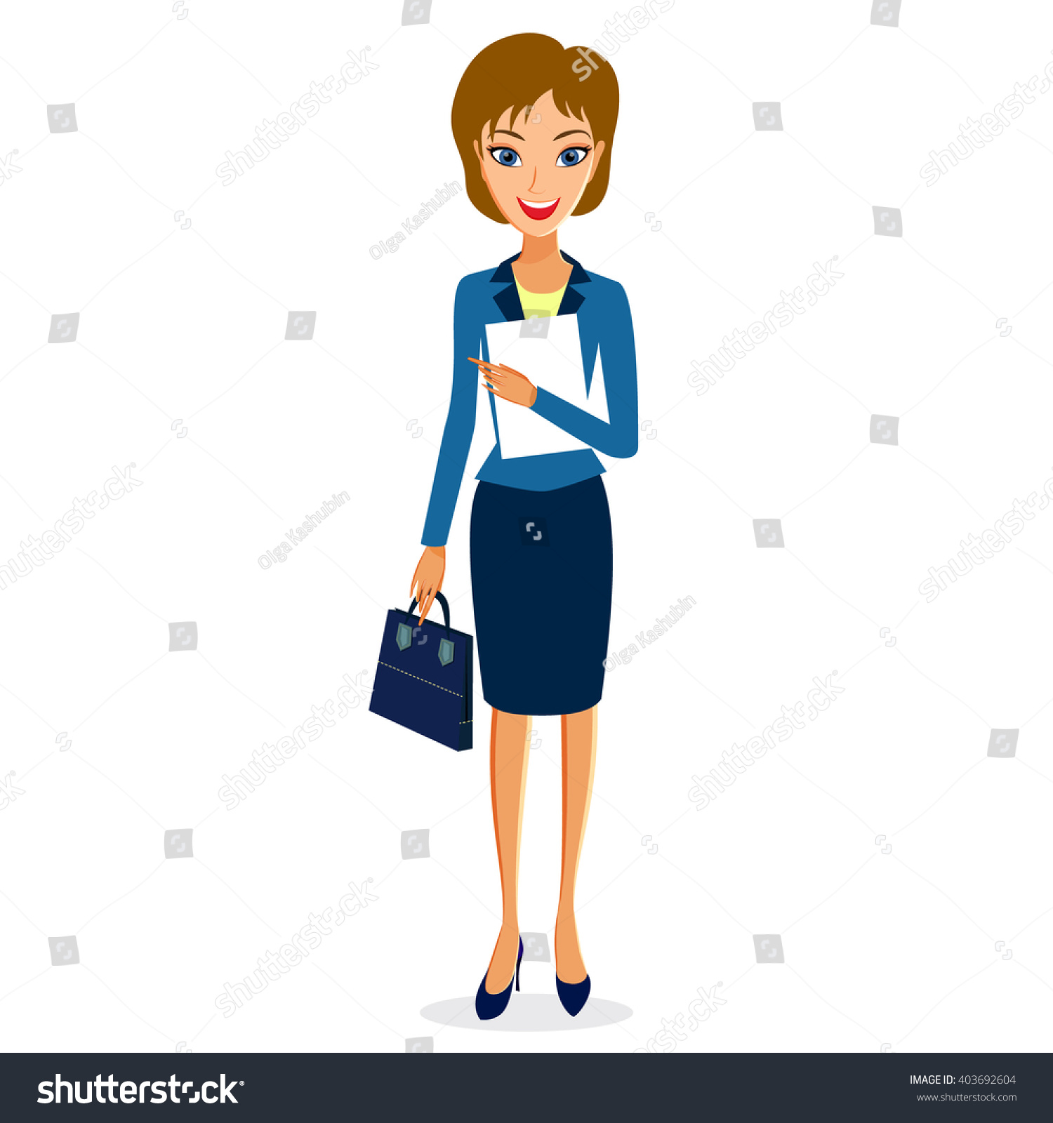 Business Woman Character Vector. Cheerful Smiling Business Woman ...