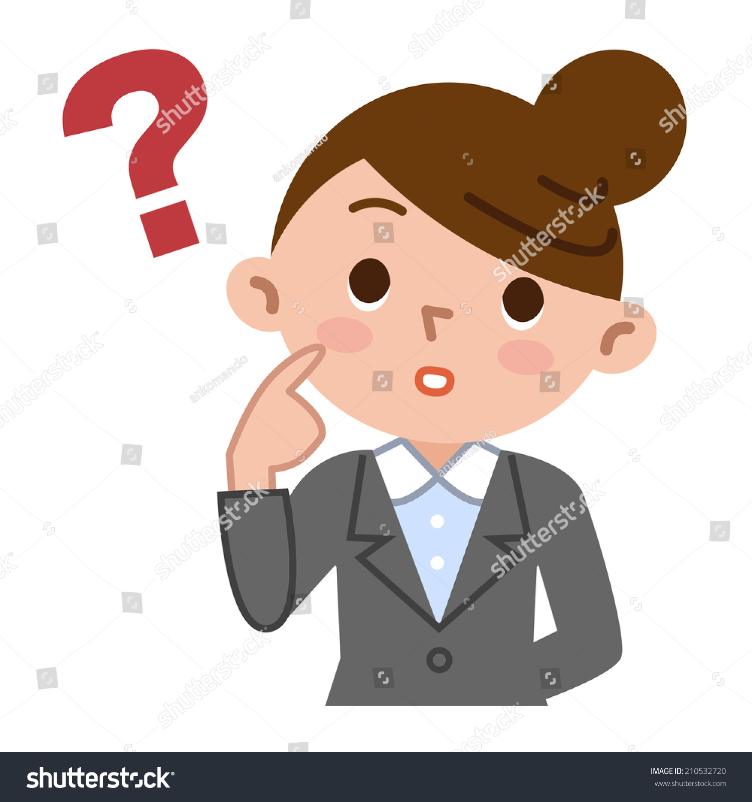 Business Woman Thinking Stock Vector Illustration 210532720 : Shutterstock