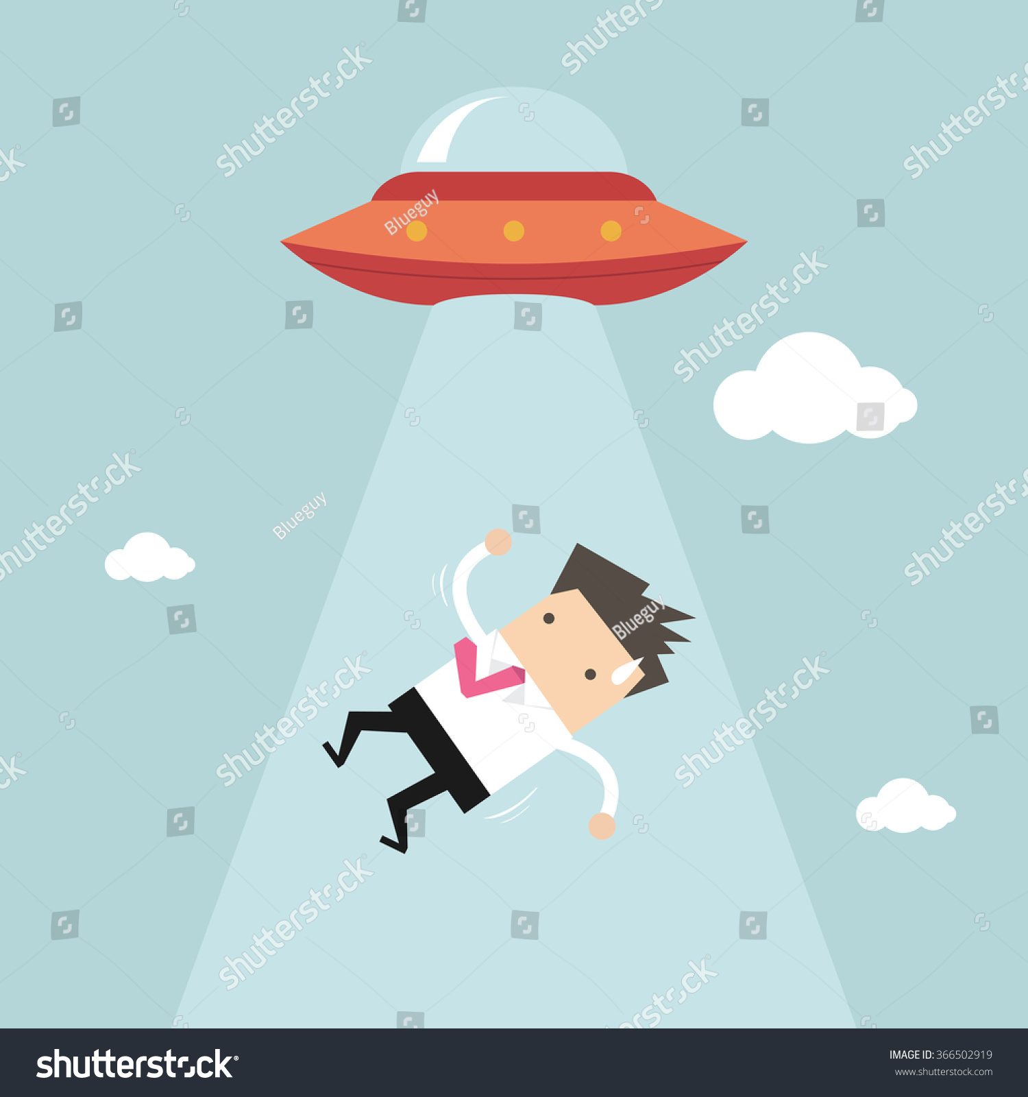 Businessman Abducted By Ufo Stock Vector Illustration 366502919 ...