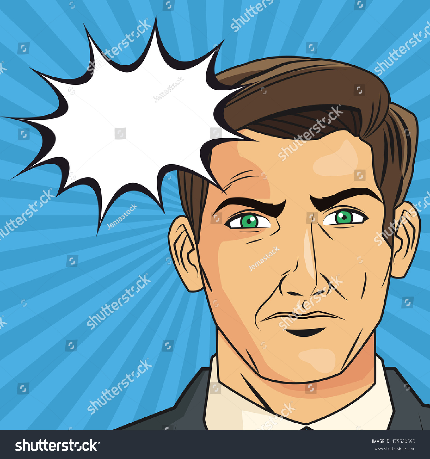 Businessman Bubble Man Male Suit Cartoon Stock Vector (Royalty Free ...