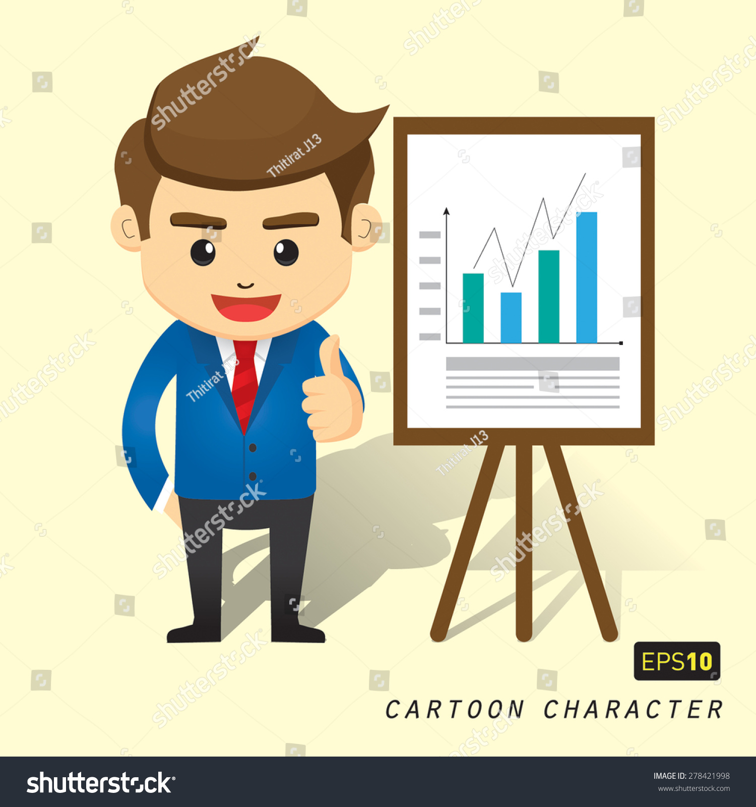 Businessman Cartoon Character Eps 10 Vector Stock Vector 278421998