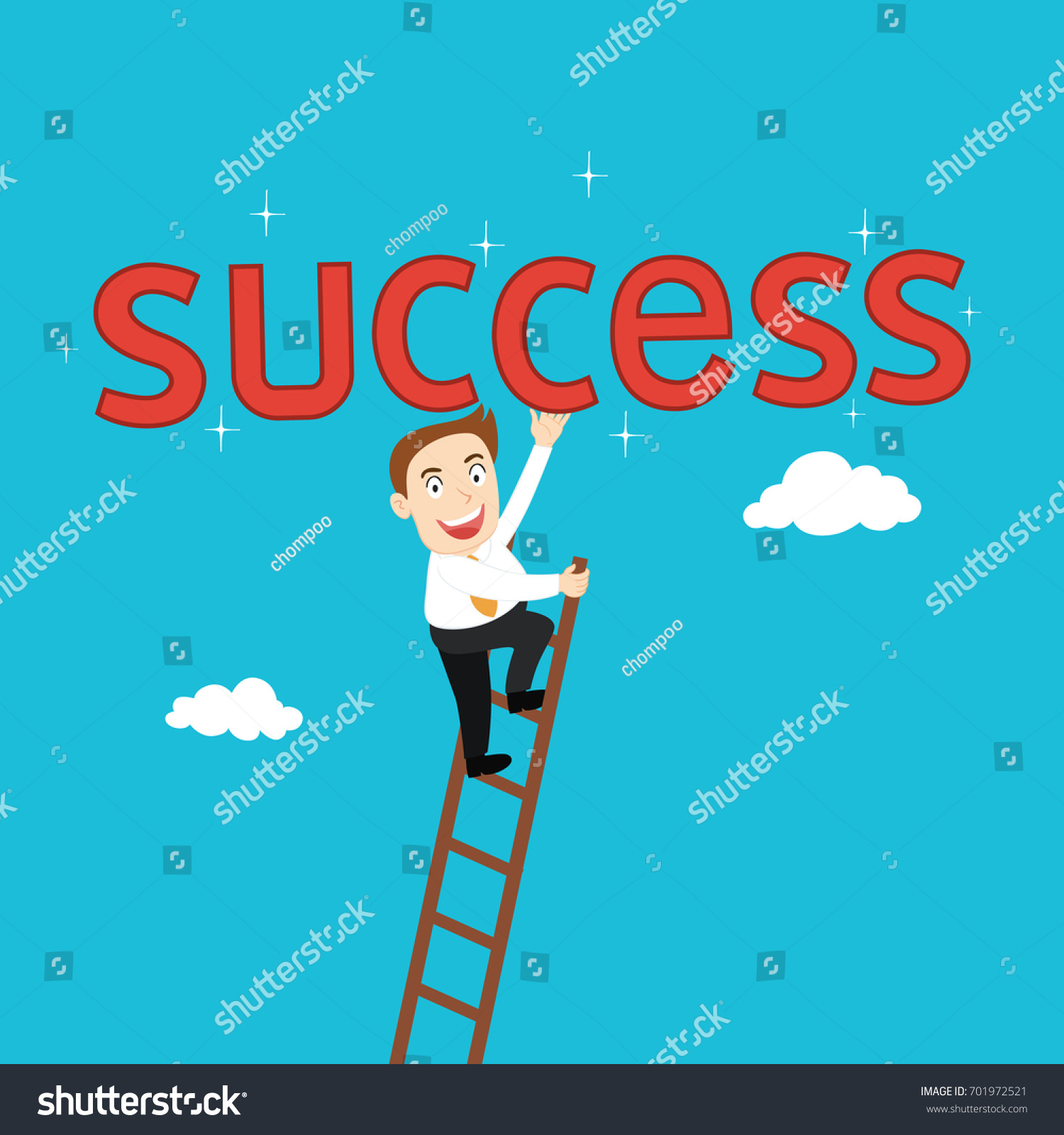 Businessman Climbing Ladder Success Illustration Vector Stock Vector ...