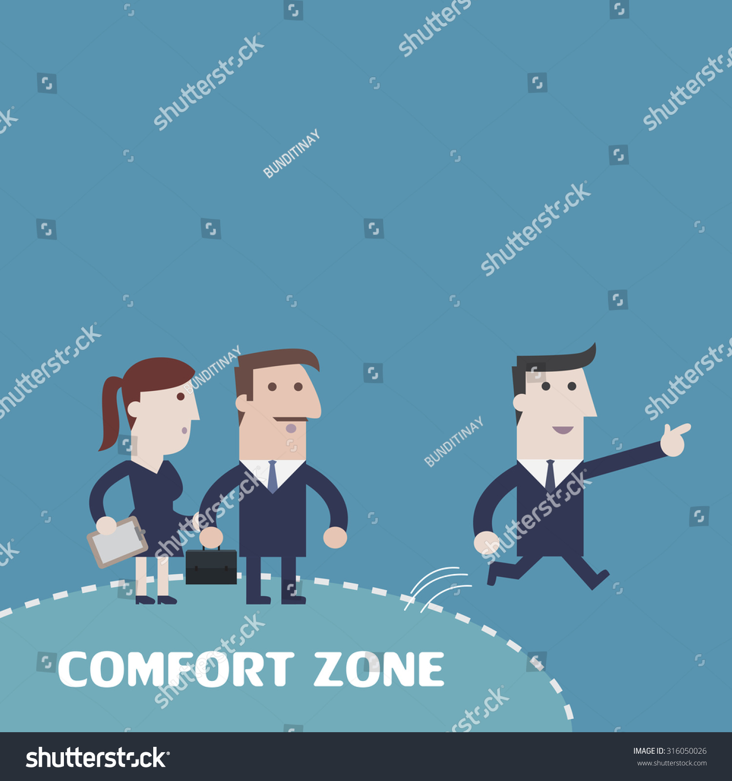 Businessman Exit Comfort Zone Vector Stock Vector (Royalty Free) 316050026