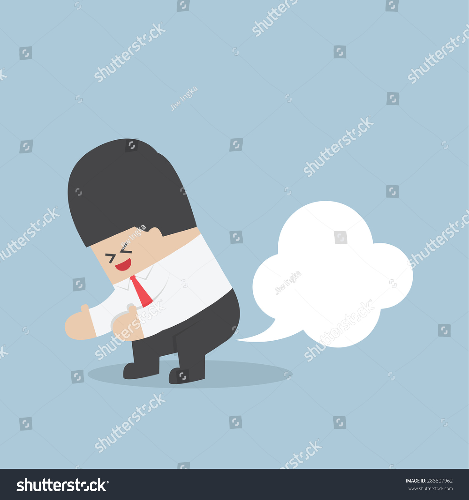 Businessman Farting Blank Balloon Out His Stock Vector Royalty Free 