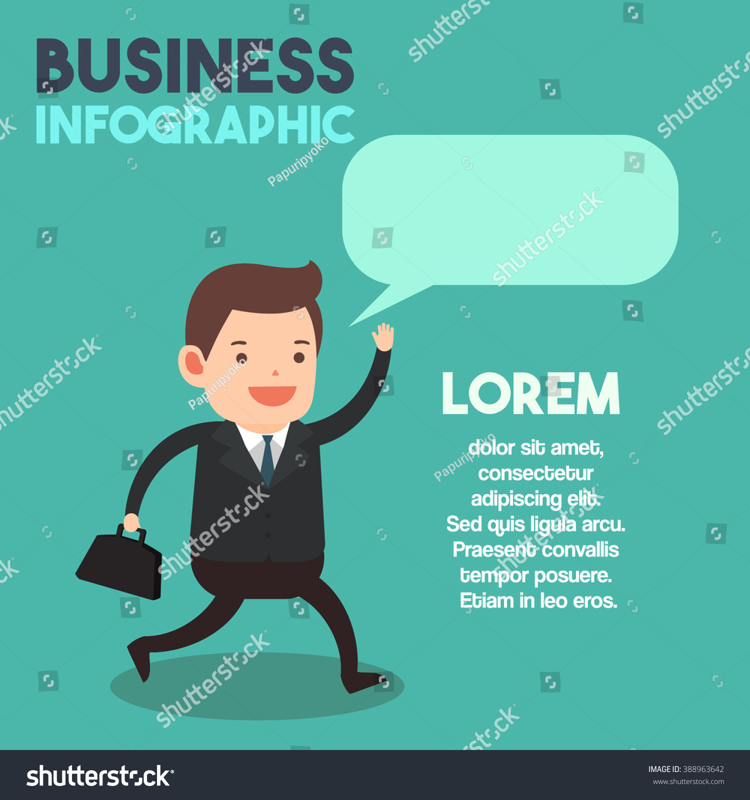 Businessman Happy Go Work Infographic Stock Vector Royalty Free