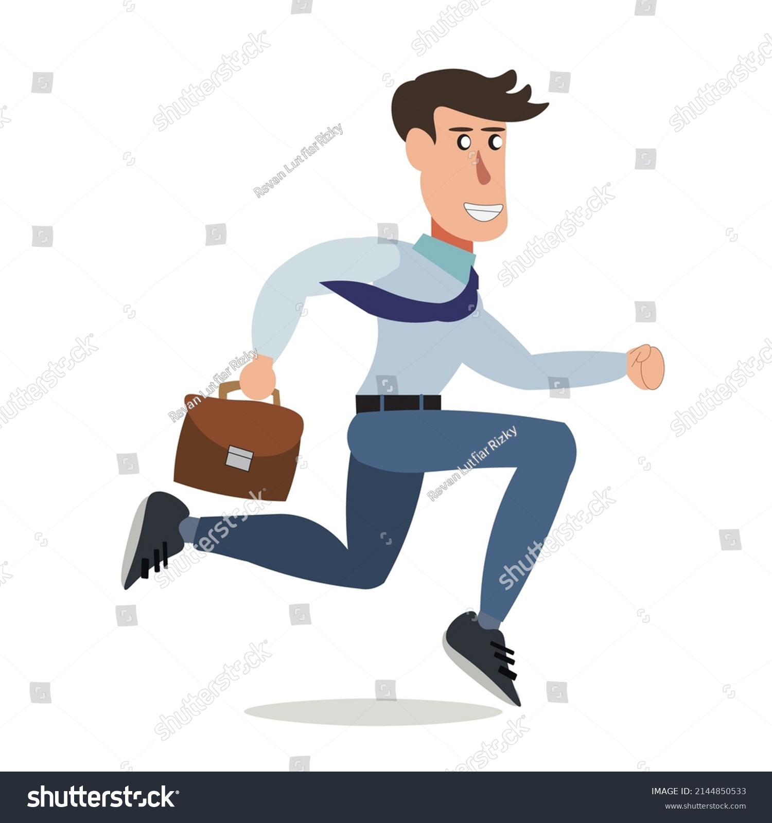 Businessman Illustration Man Going Work Stock Vector (Royalty Free ...