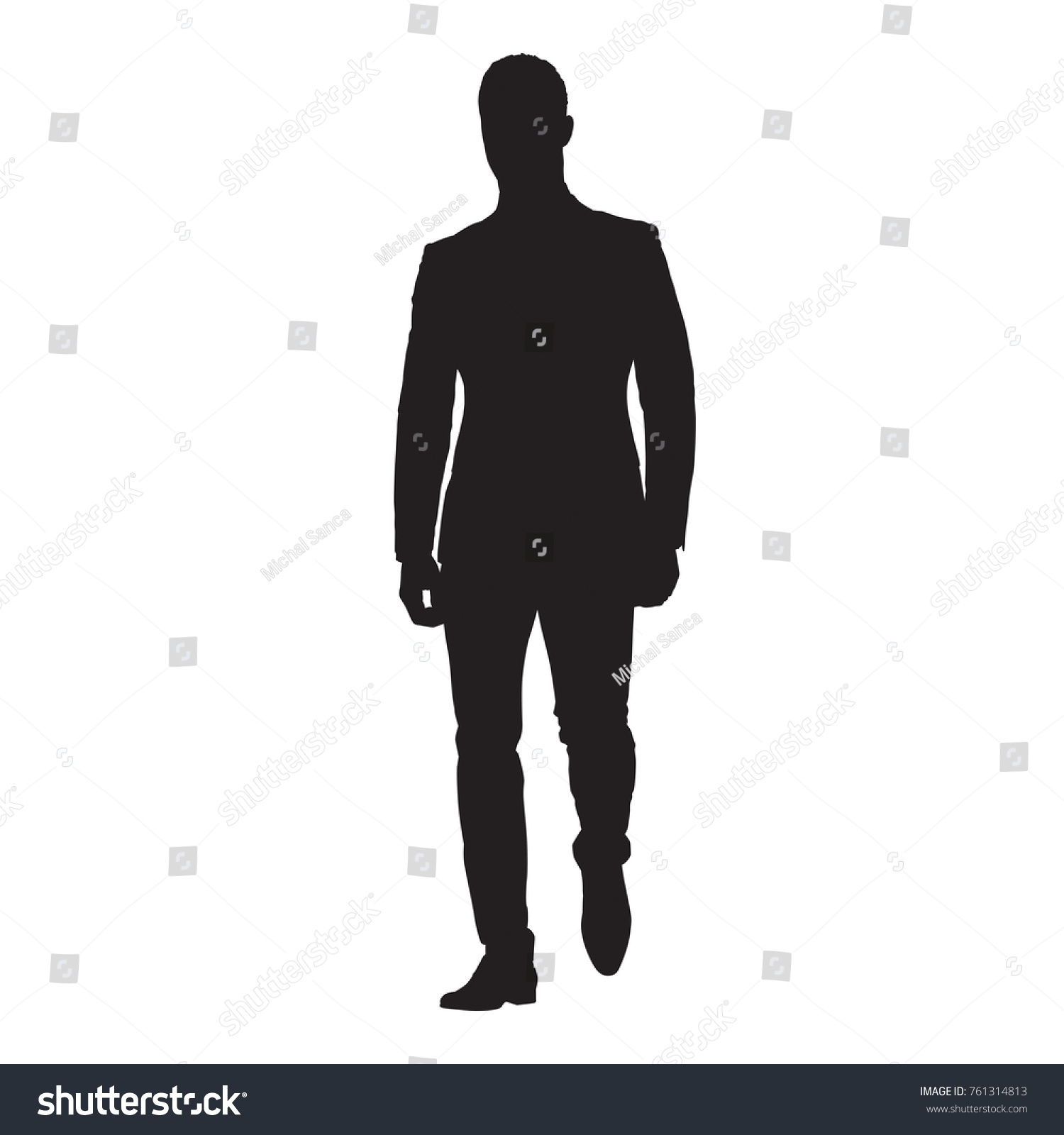 Businessman Suit Walking Forward Front View Stock Vector (Royalty Free ...