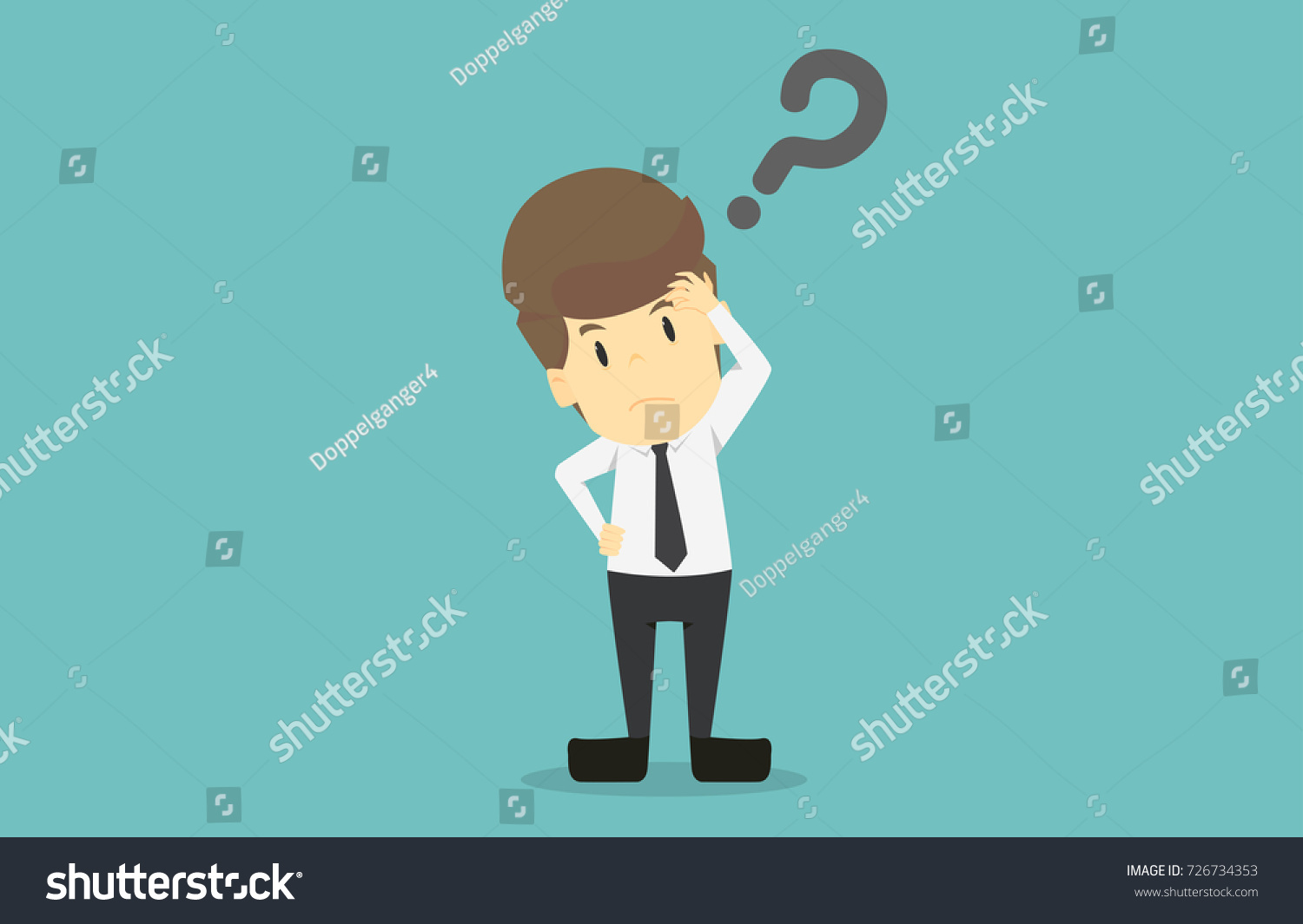 Businessman Thinking Under Stresscartoon Business Success Stock Vector ...