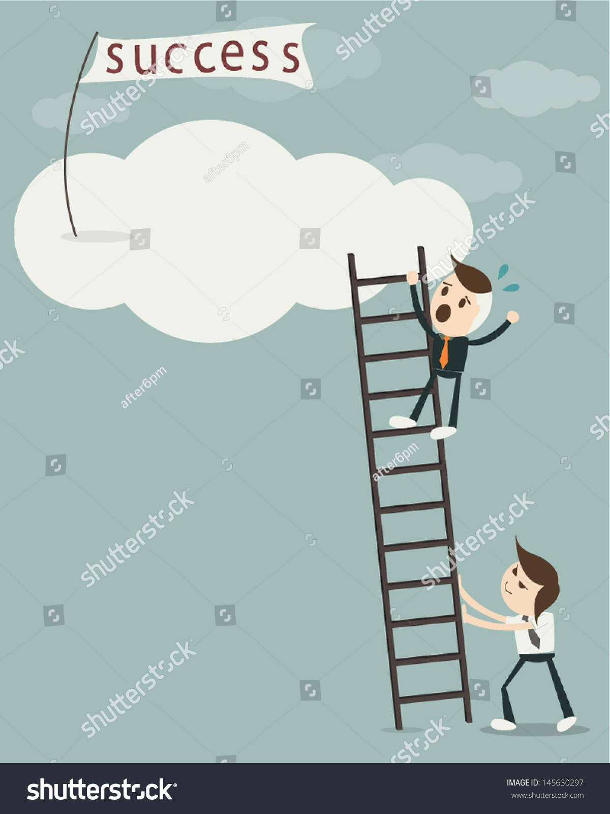 Businessman Obstacle Climbing Upward On Stair Stock Vector 145630297 ...