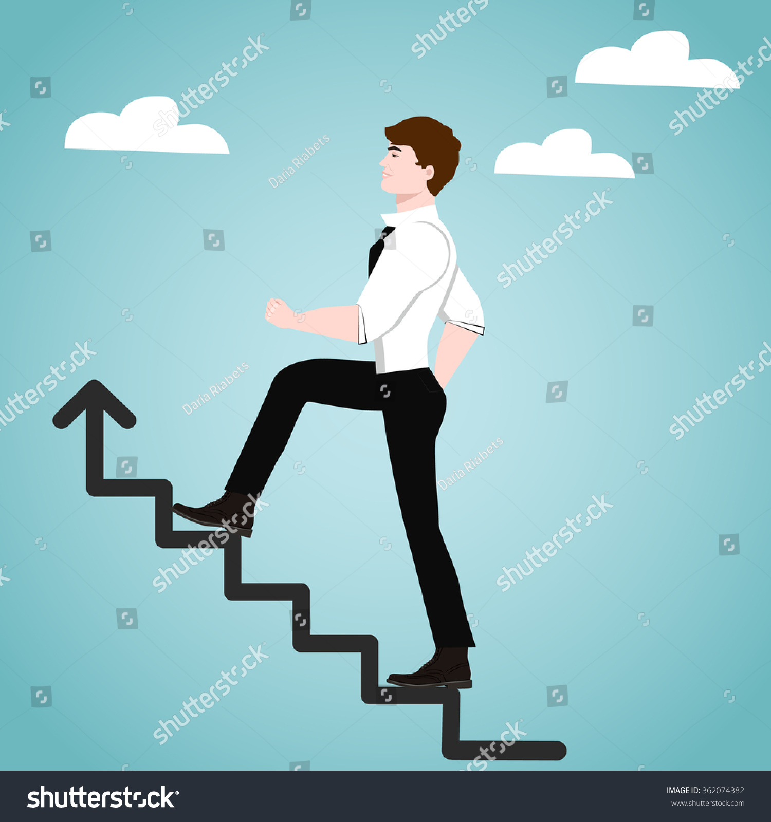 Businessman On Stairs Success Concept Stock Vector 362074382 - Shutterstock