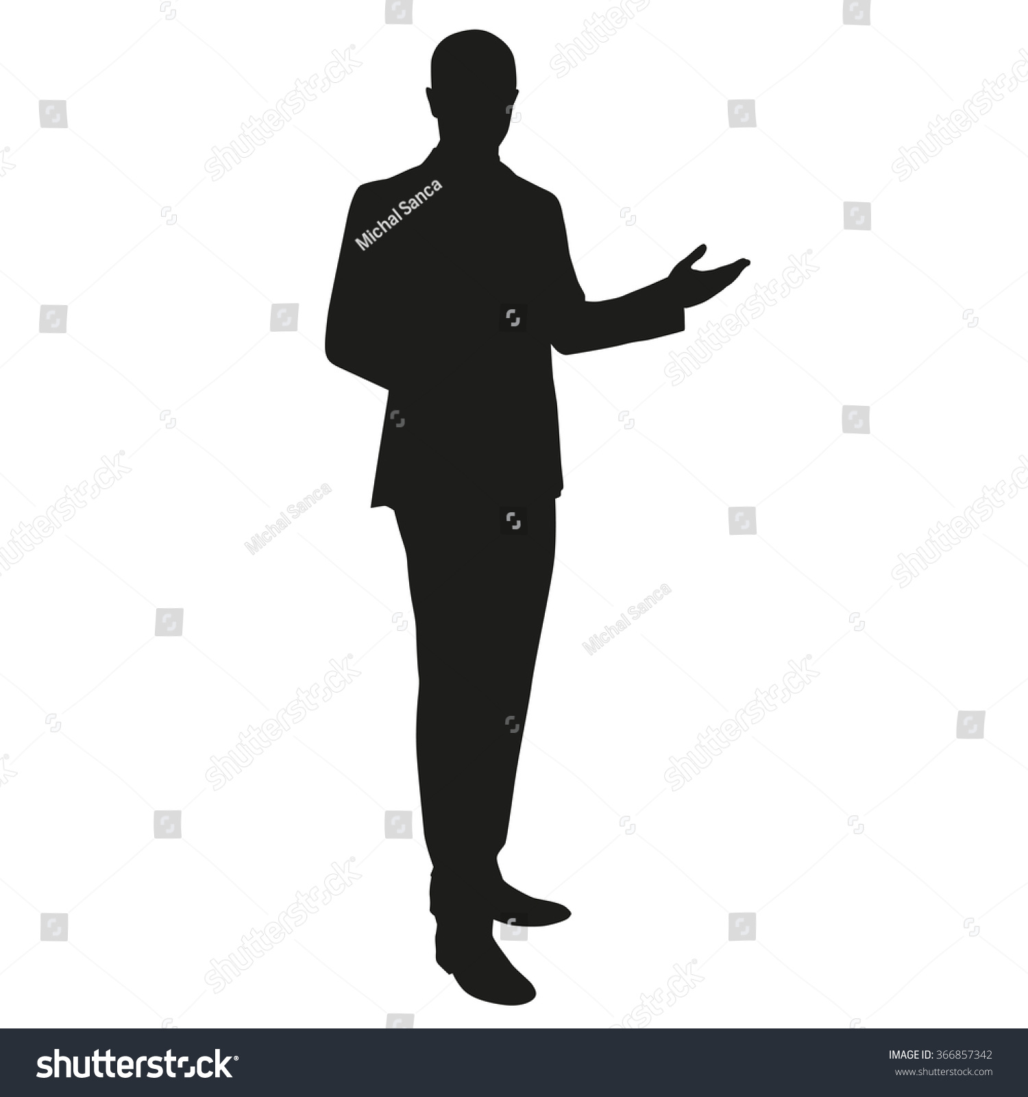 Businessman Presentation Vector Silhouette Stock Vector (Royalty Free ...