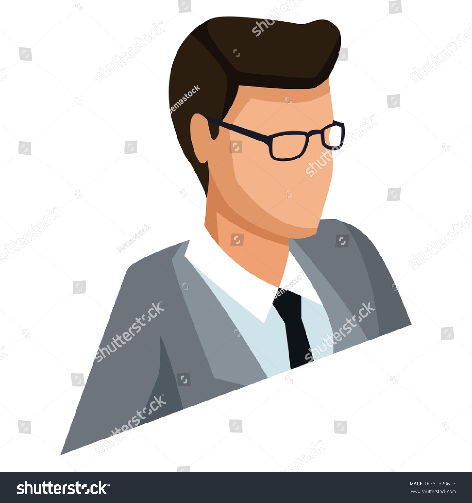 Businessman Profile 3d 3d Stock Vector (Royalty Free) 780329623 ...