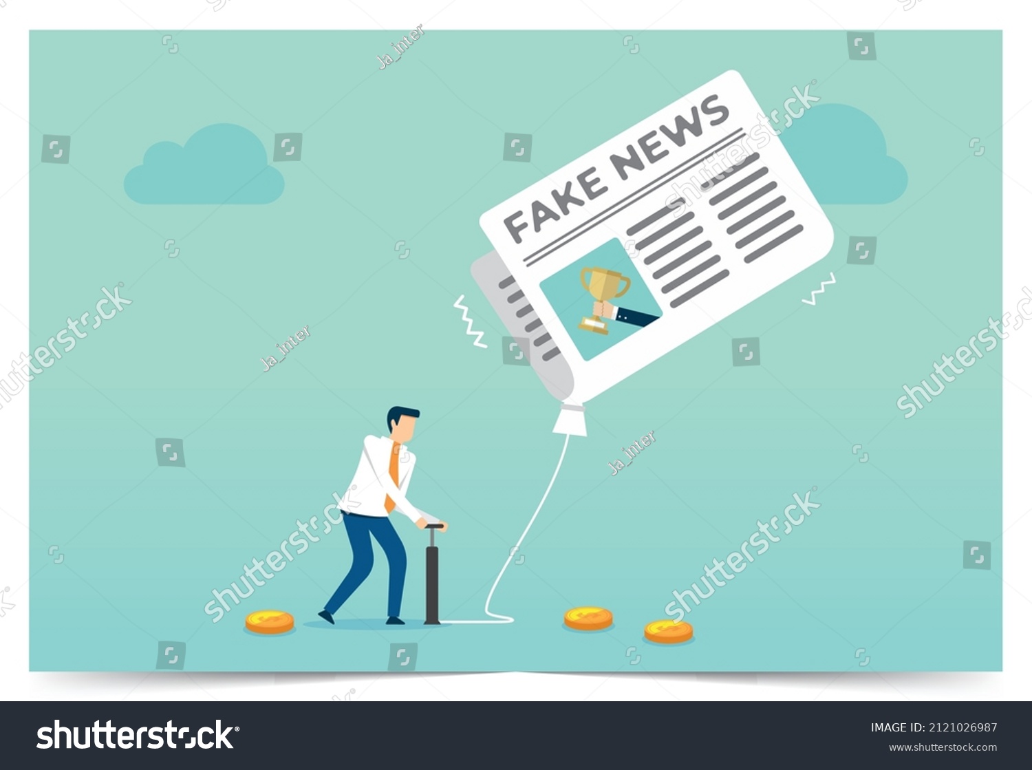 Businessman Reading Fake News Read Newspaper Stock Vector (Royalty Free ...