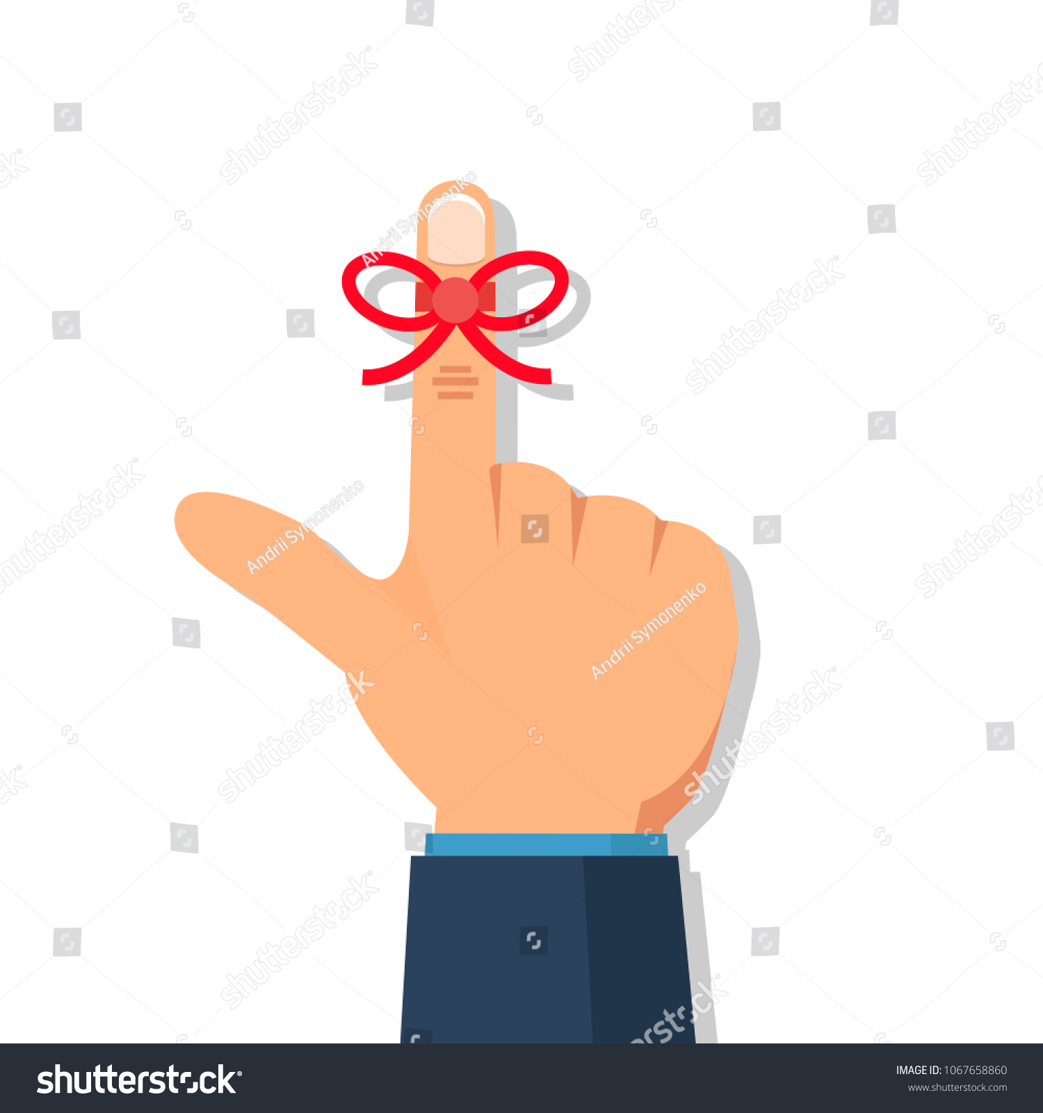 Businessmans Hand Reminder String On Finger Stock Vector (Royalty Free ...