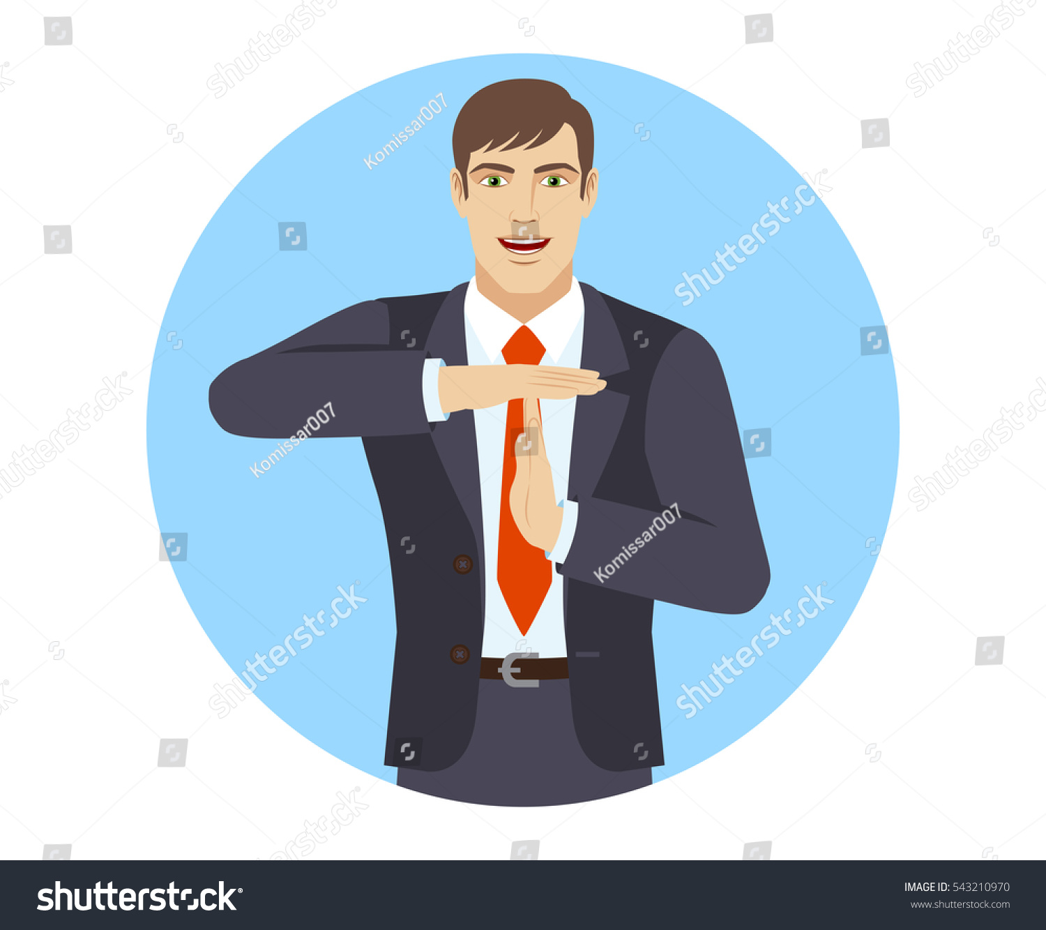 Businessman Showing Timeout Sign Hands Body Stock Vector (Royalty Free ...