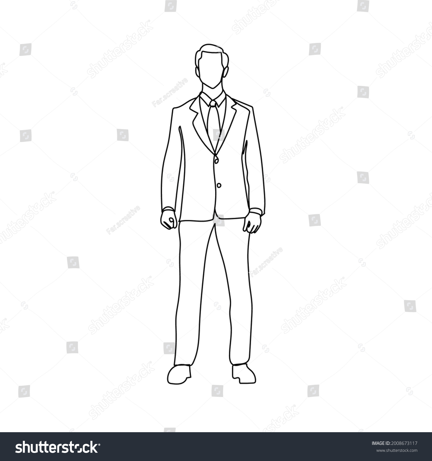 Businessman Single Line Drawing Vector Isolated Stock Vector (Royalty ...