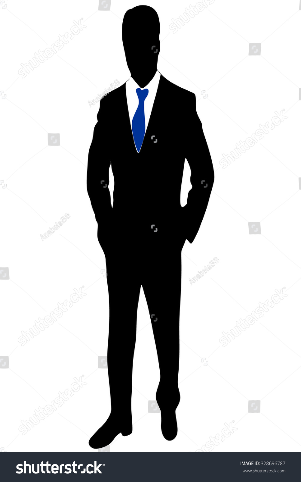 Businessman Standing Isolated On White Stock Vector 328696787