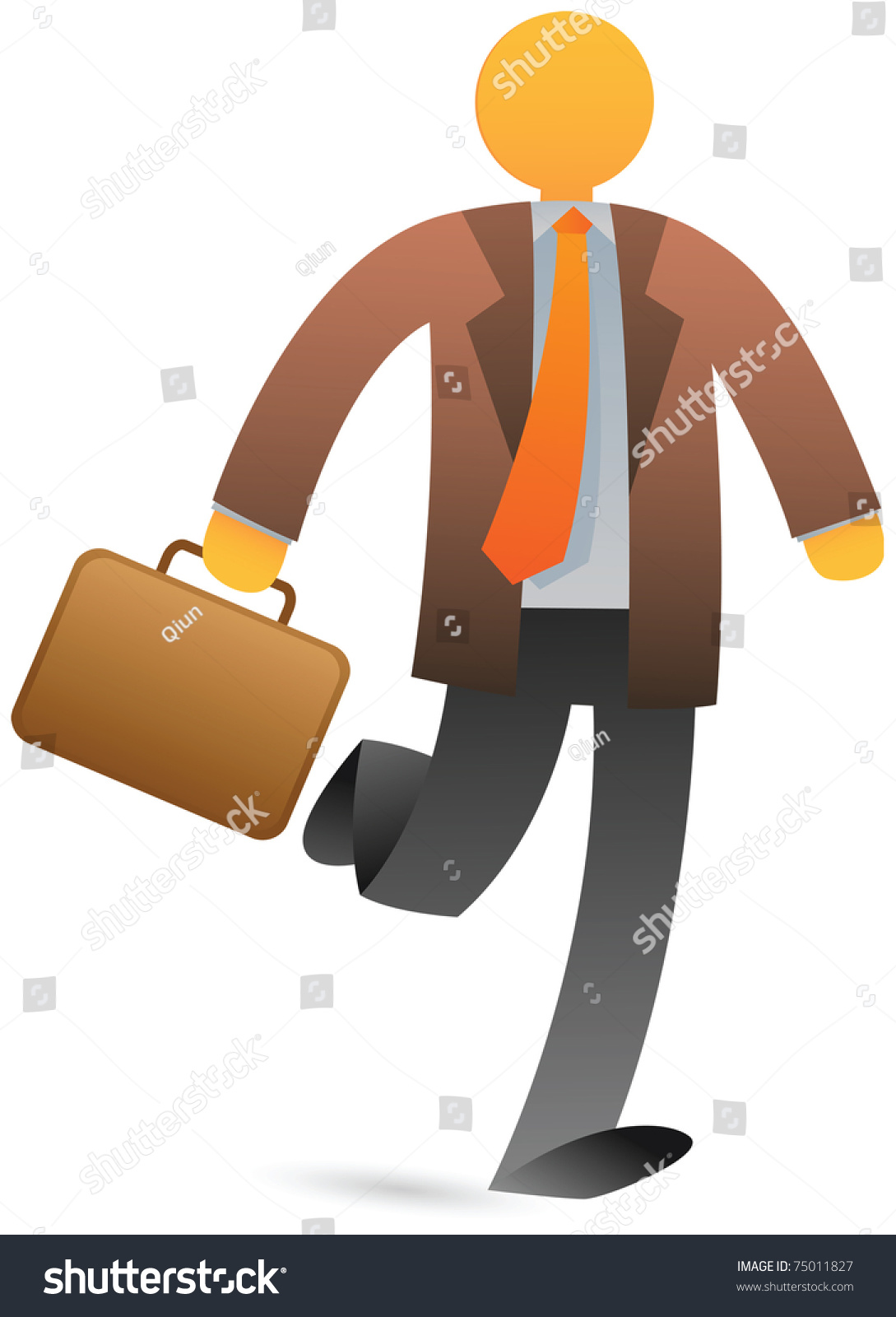 Businessman Walking With His Briefcase Stock Vector Illustration ...