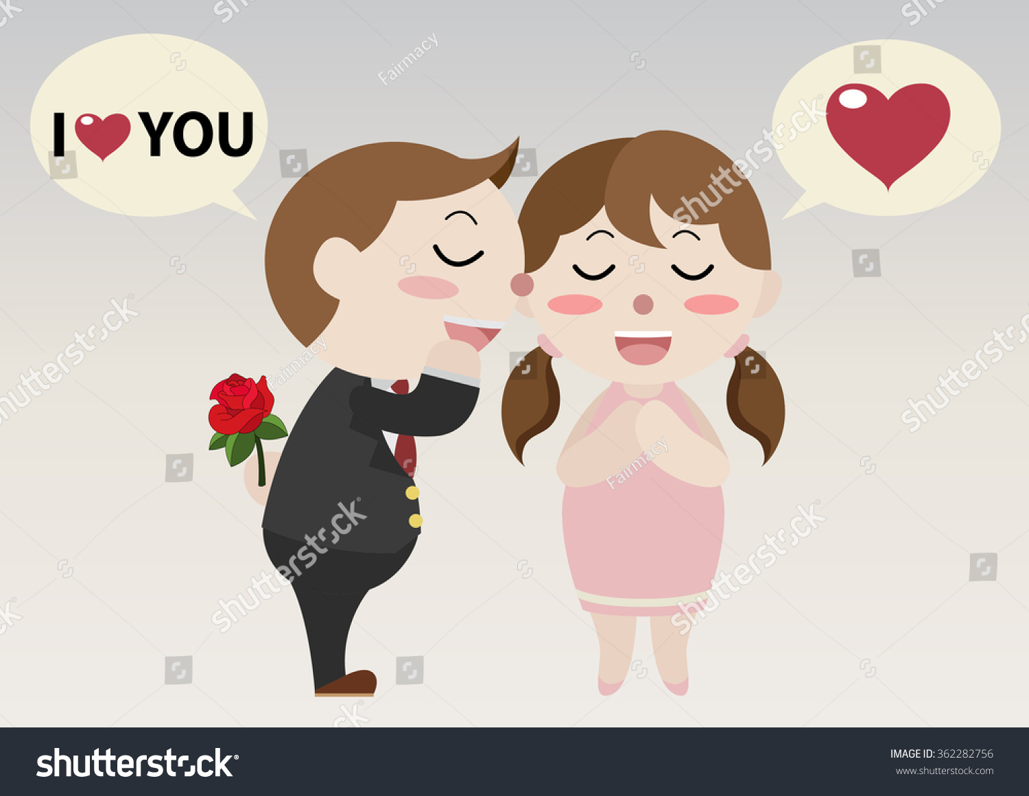 Businessman Whisper Word I Love You To Tell His Girlfriend Cartoon Vector Businessman Whisper Word I Love You To Tell His Girlfriend Cartoon Vector