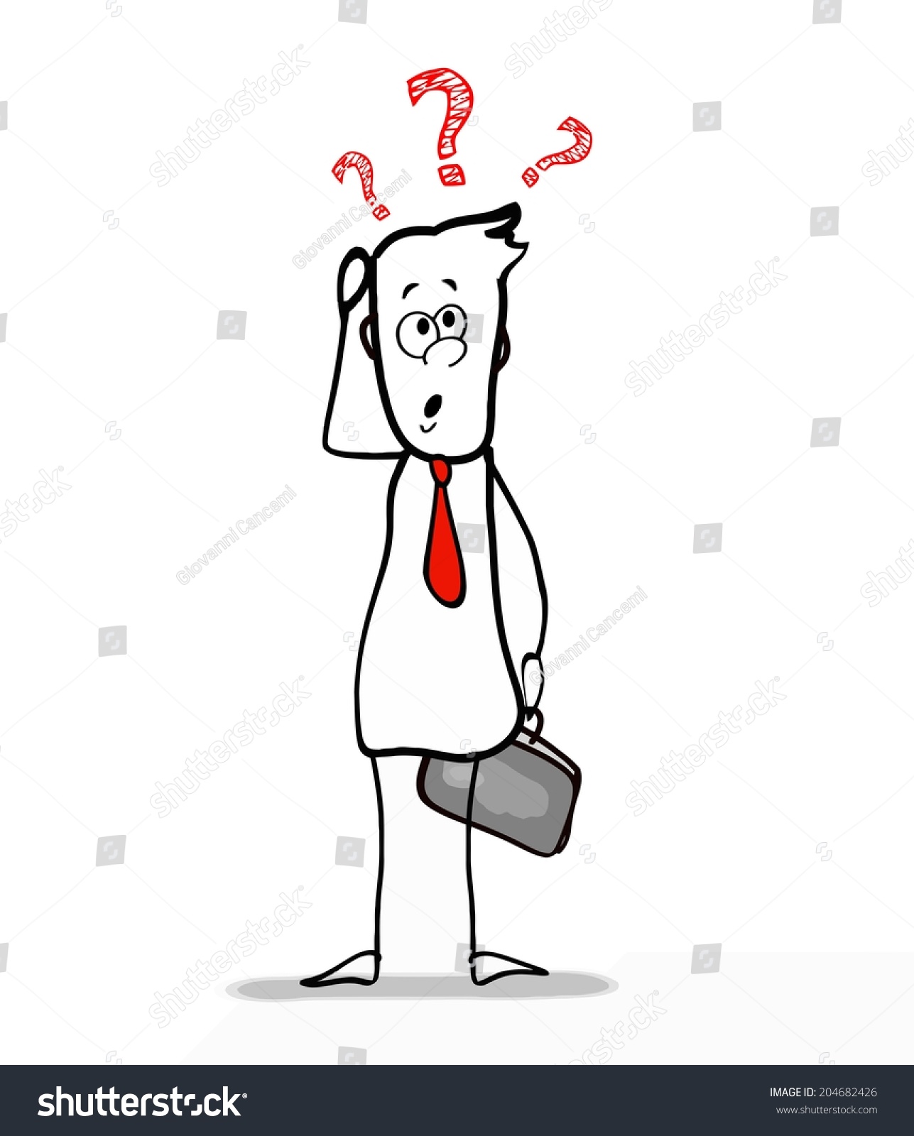 Businessman With Doubts Stock Vector 204682426 Shutterstock