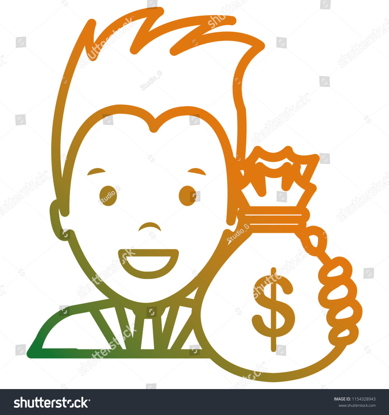 Businessman Money Bags Stock Vector Royalty Free - 