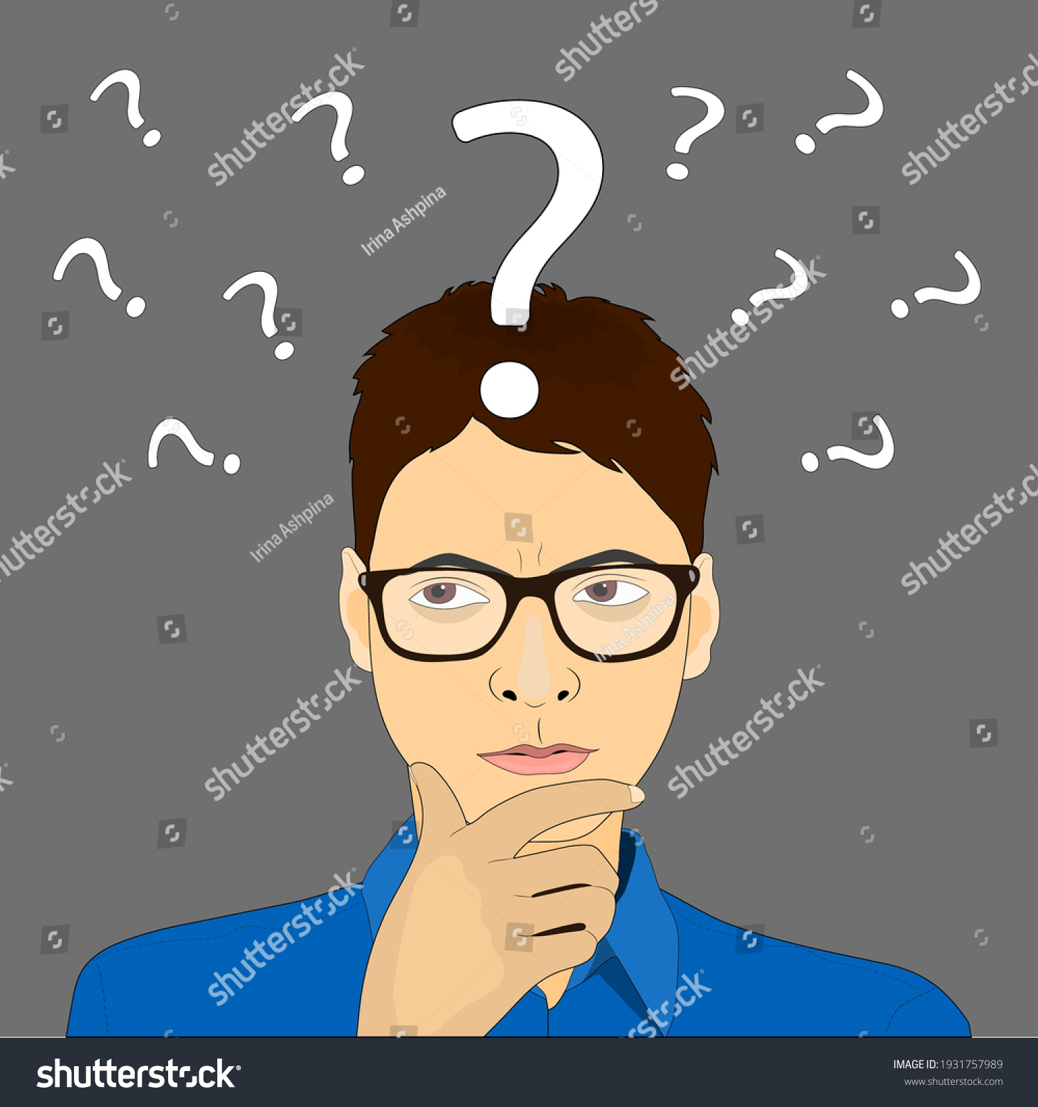 Businessman Question Mark Over His Headvector Stock Vector (Royalty ...