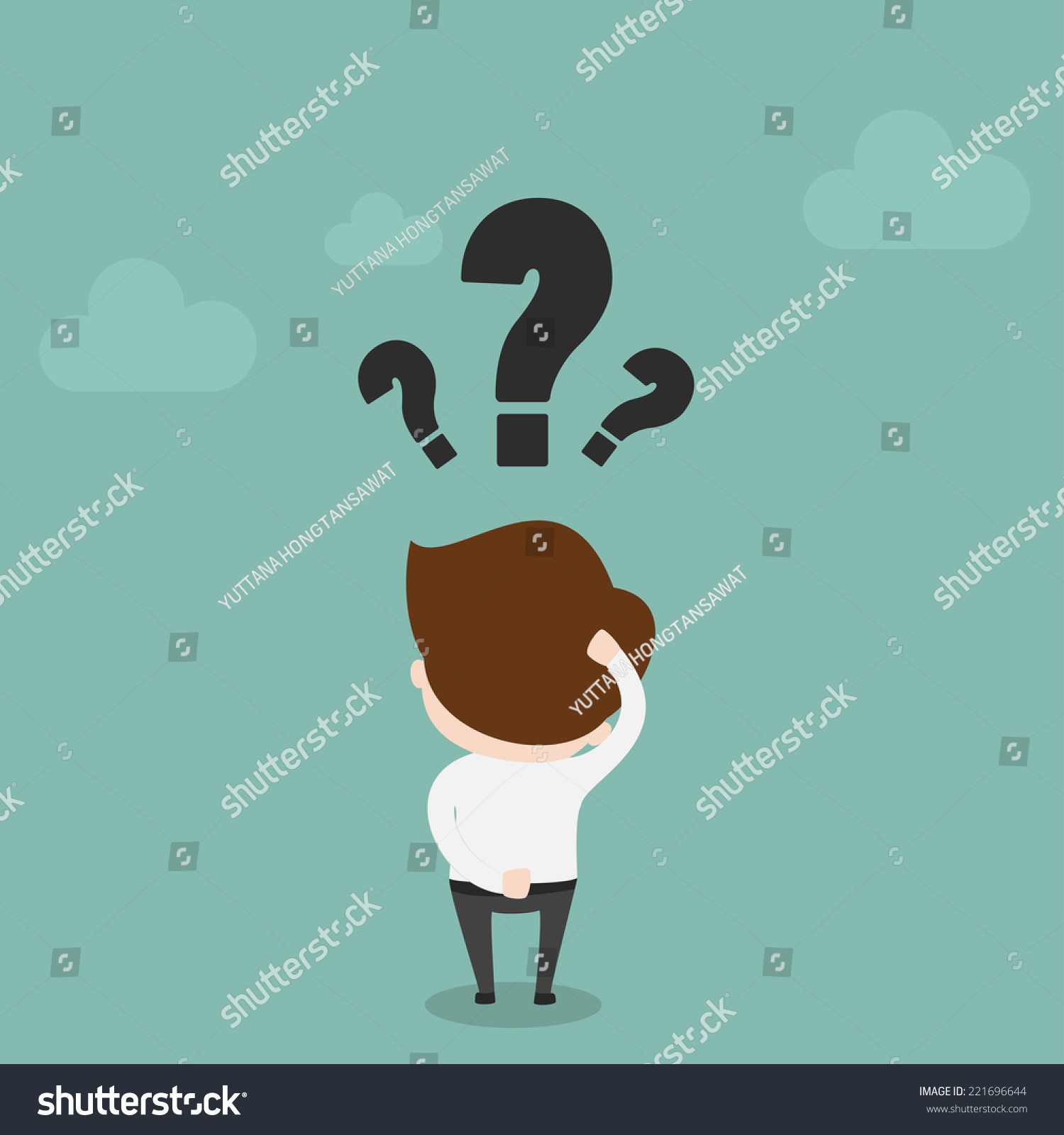 Businessman Question Mark Over His Headvector Stock Vector (Royalty ...