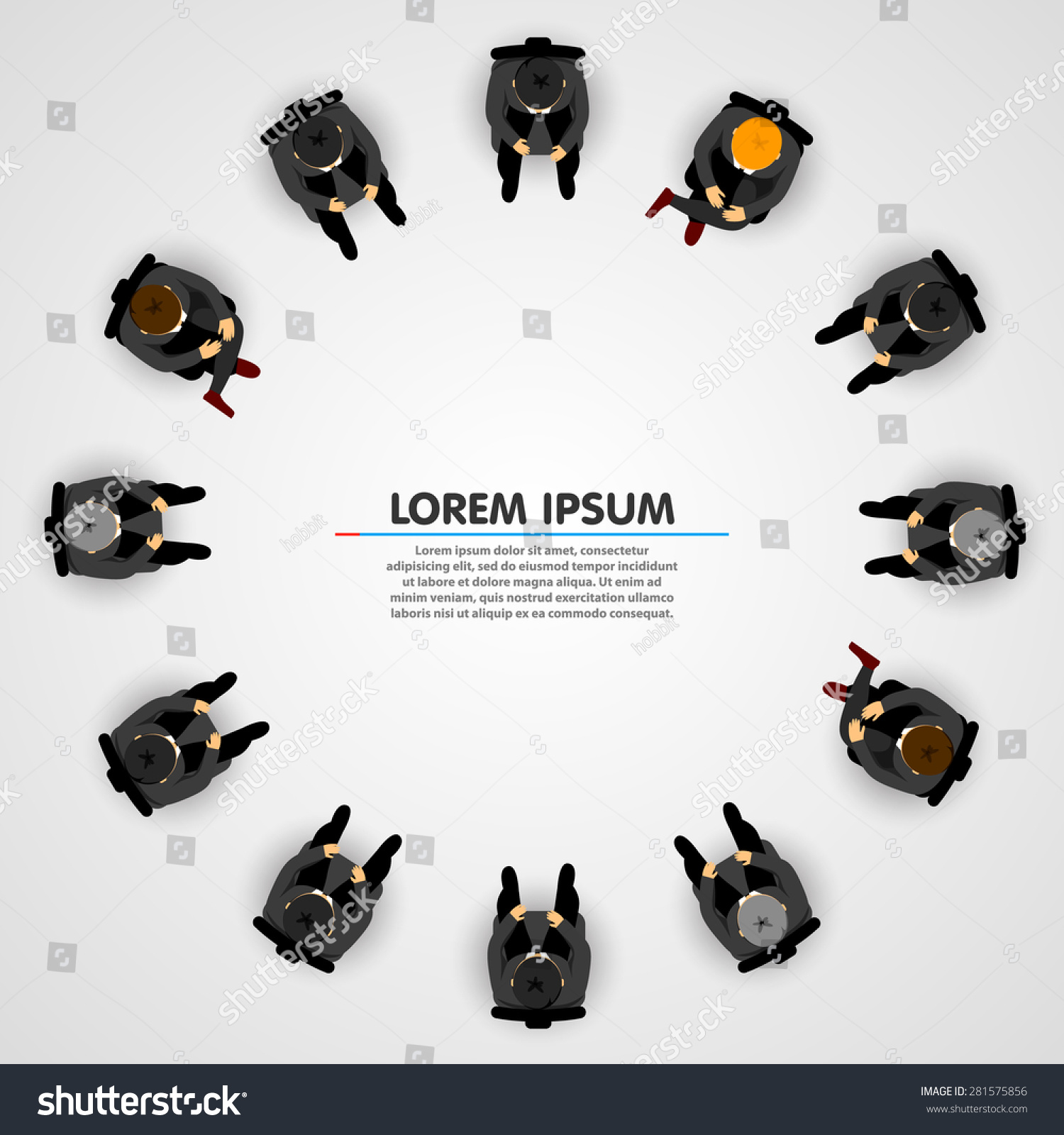 SVG of Businessmen sitting in a circle on white background. Vector svg