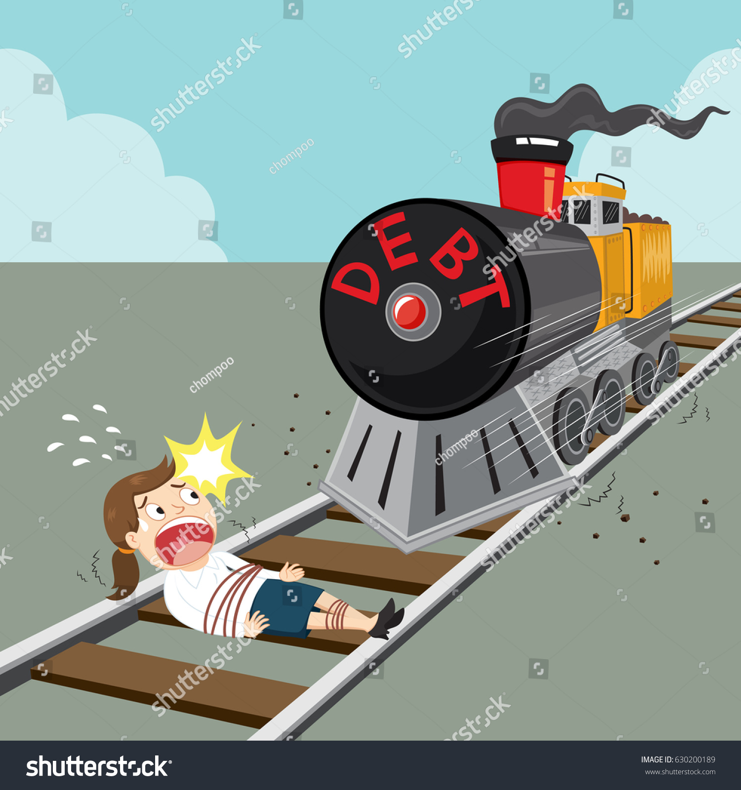 Girl Tied To Tracks