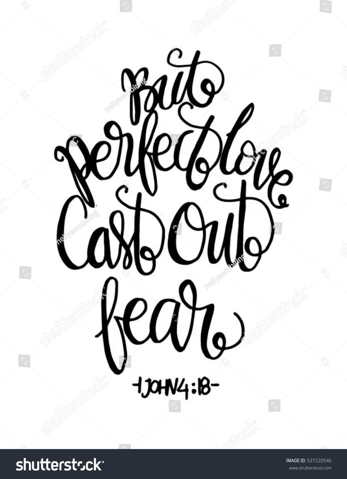 But Perfect Love Cast Out Fear. Bible Verse. Hand Lettered Quote ...