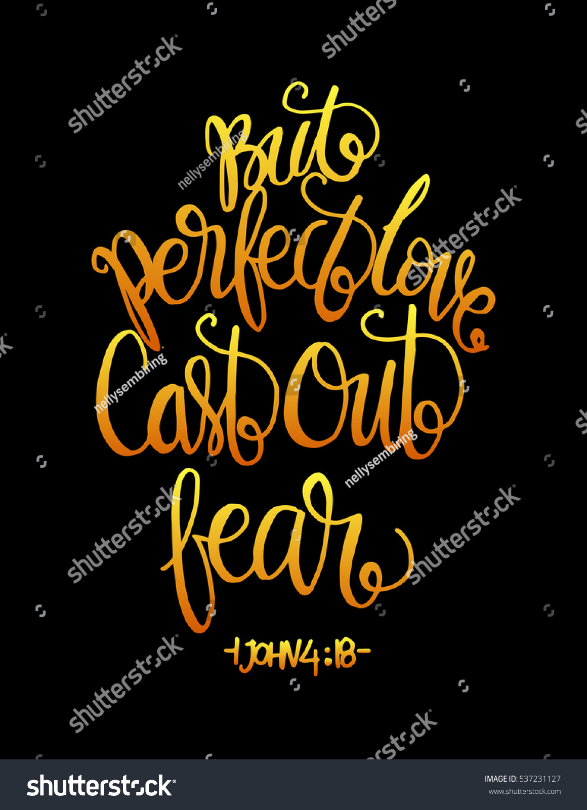 But Perfect Love Cast Out Fear. Bible Verse. Hand Lettered Quote ...