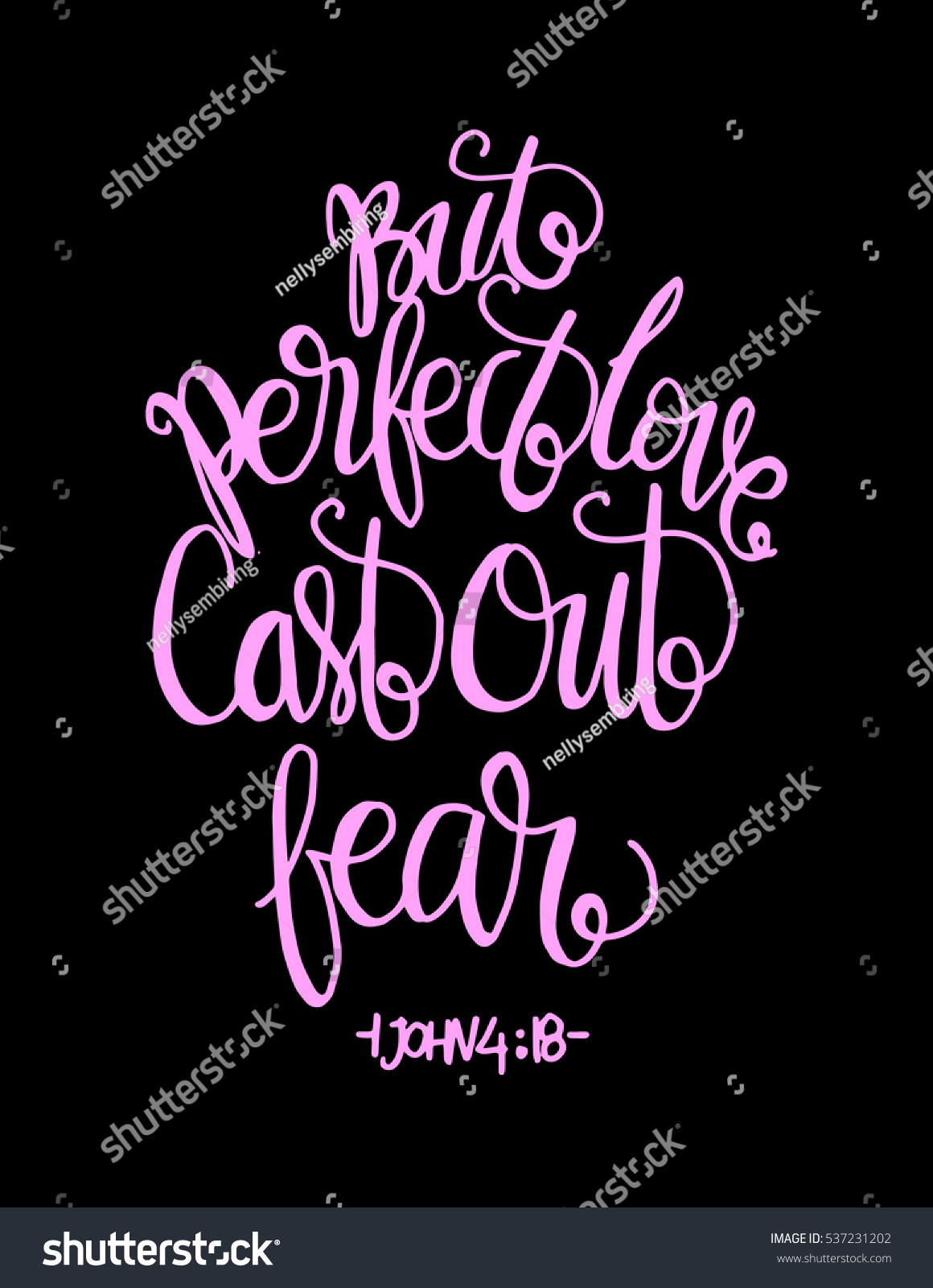 But Perfect Love Cast Out Fear Bible Verse Hand Lettered Quote Modern Calligraphy