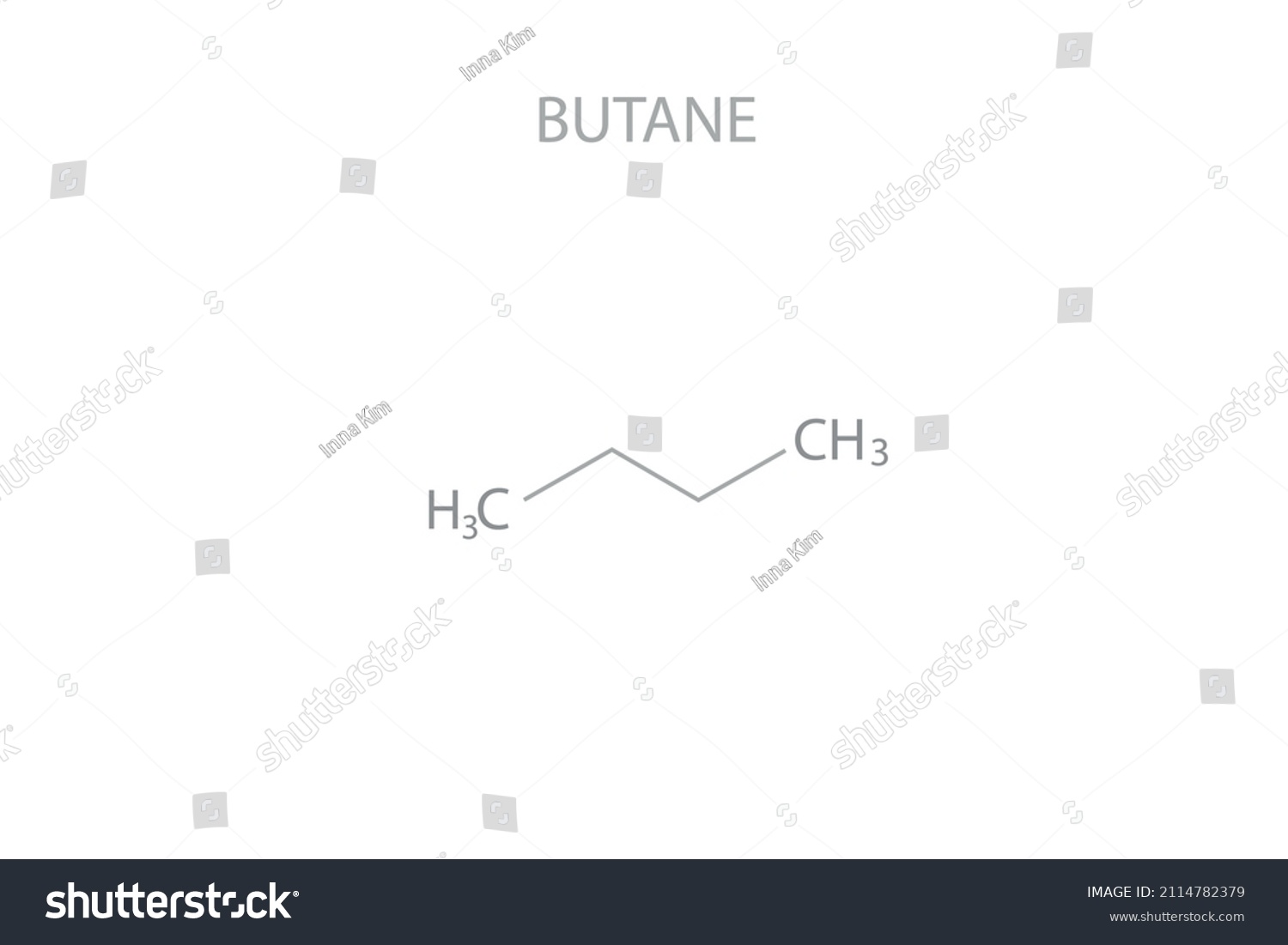 Butane chemical molecular skeletal formula. Vector illustration. Stock ...