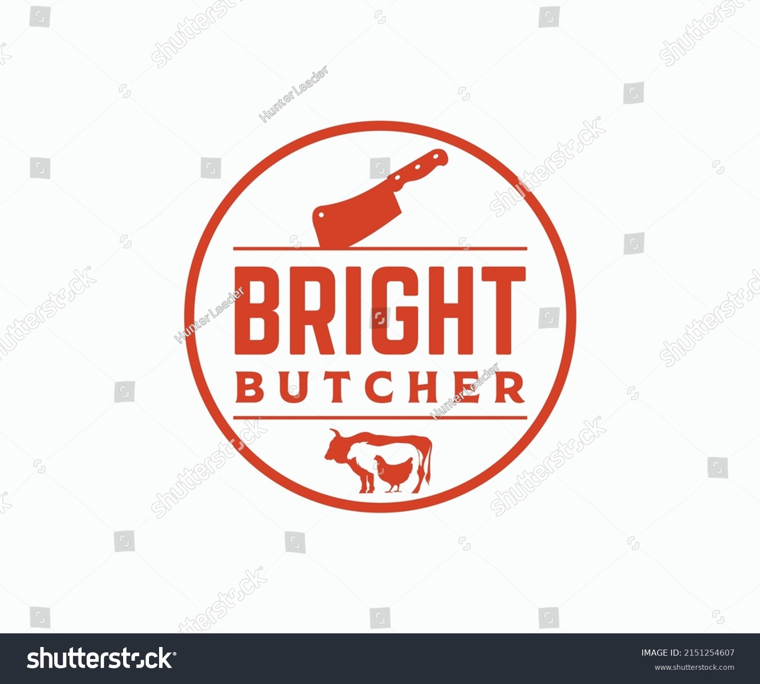 Butcher Shop Logo Template Cow Meat Stock Vector (Royalty Free ...