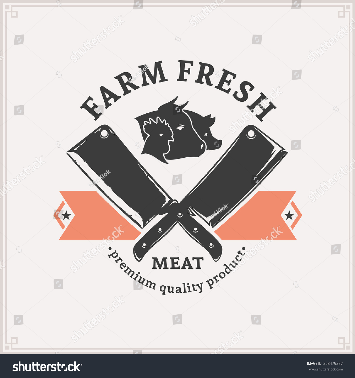 Butchery Logo, Meat Label Template Stock Vector Illustration 268479287 ...