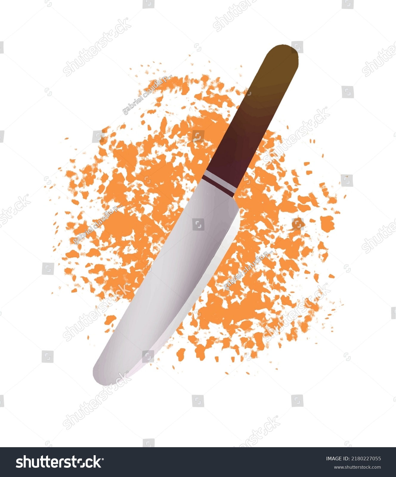knife illustration orange background clip art preview