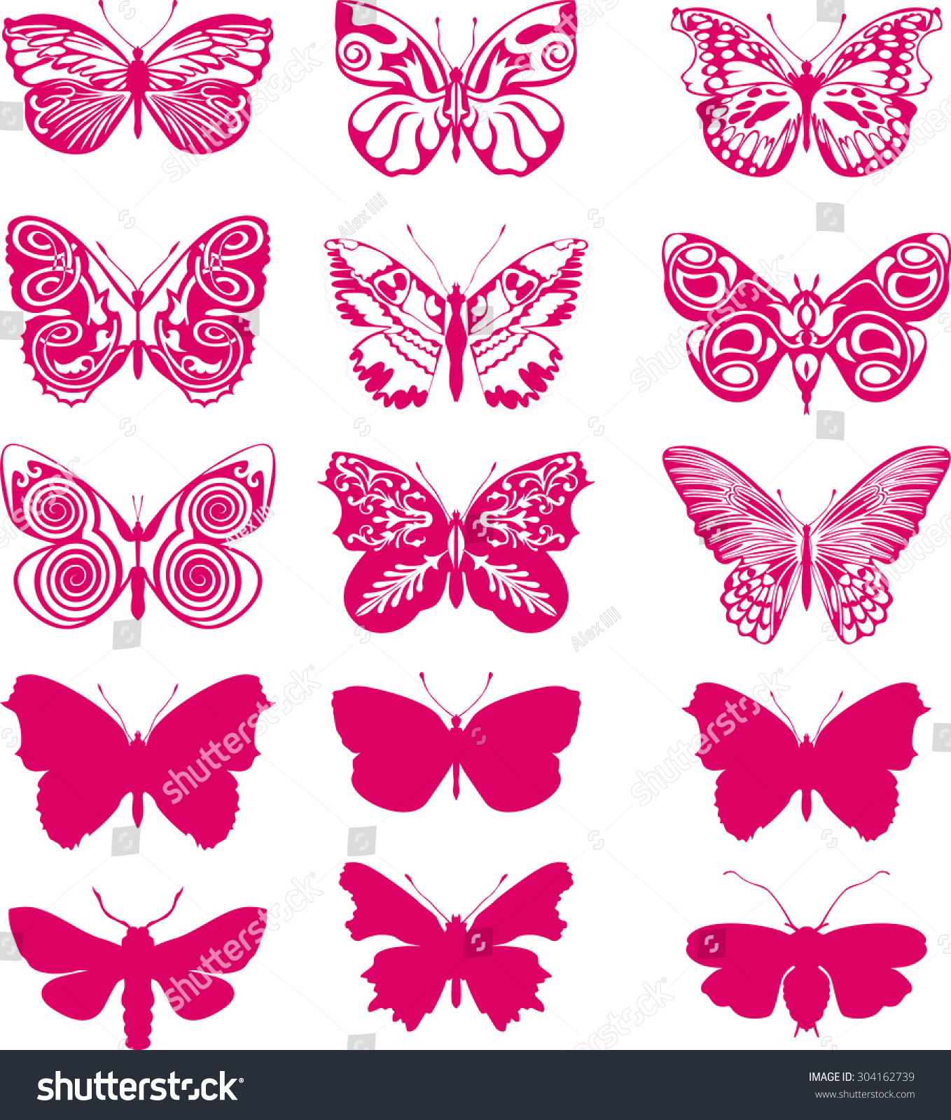 Butterflies Stock Vector Illustration 304162739 : Shutterstock